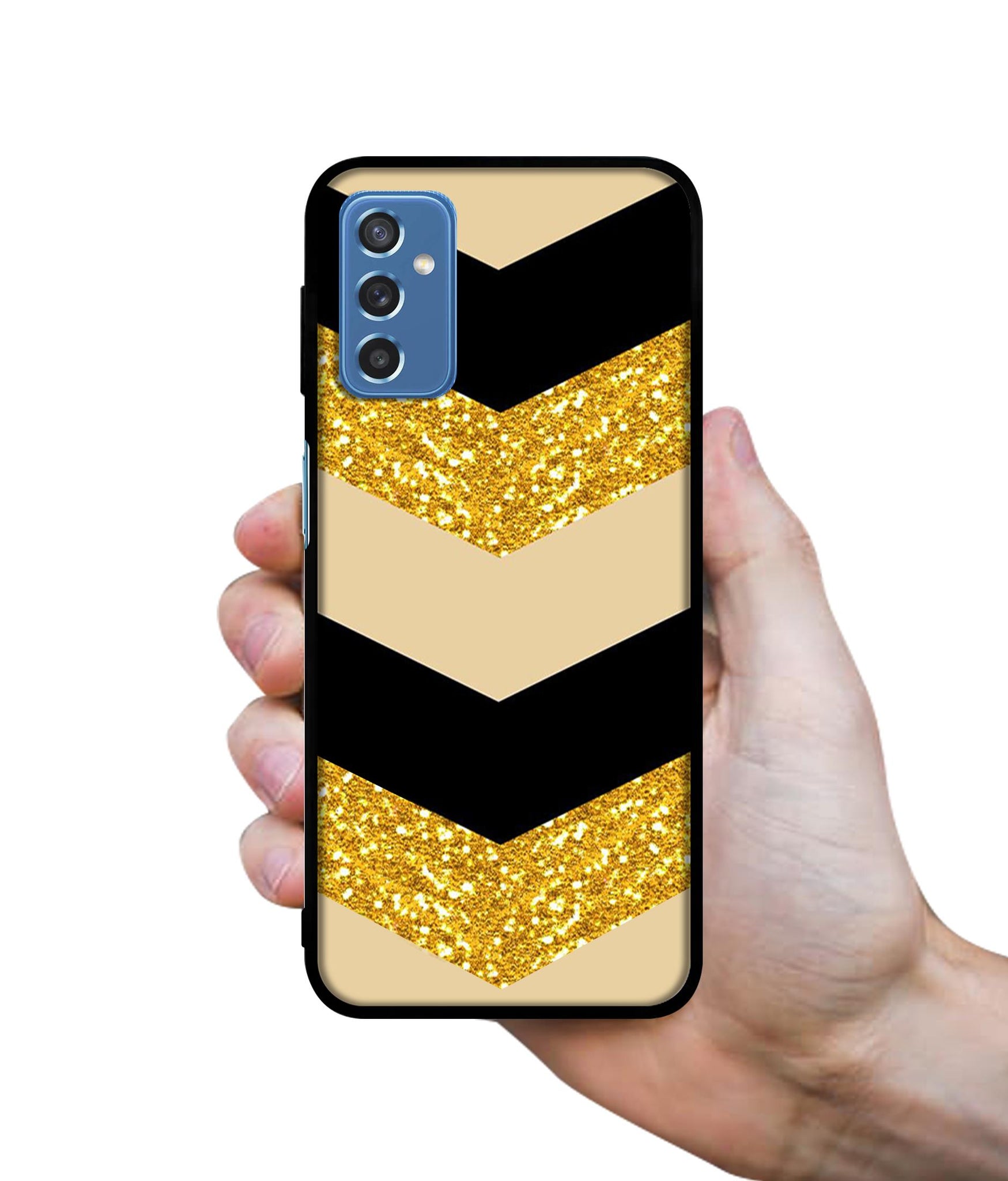 Black & Gold Designer 2D Printed Back Case Cover for Samsung Galaxy M52 5G