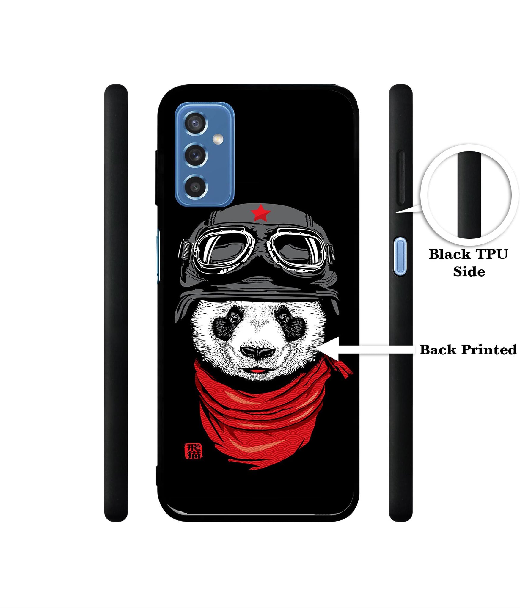Biker Panda Designer 2D Printed Back Case Cover for Samsung Galaxy M52 5G