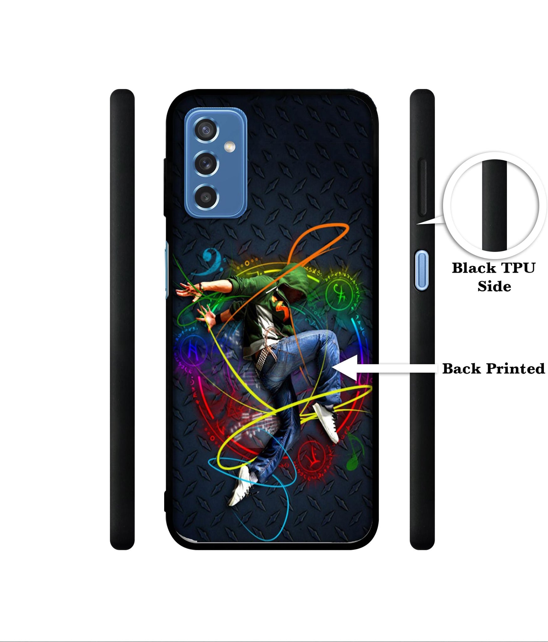 Boy With Music Designer 2D Printed Back Case Cover for Samsung Galaxy M52 5G