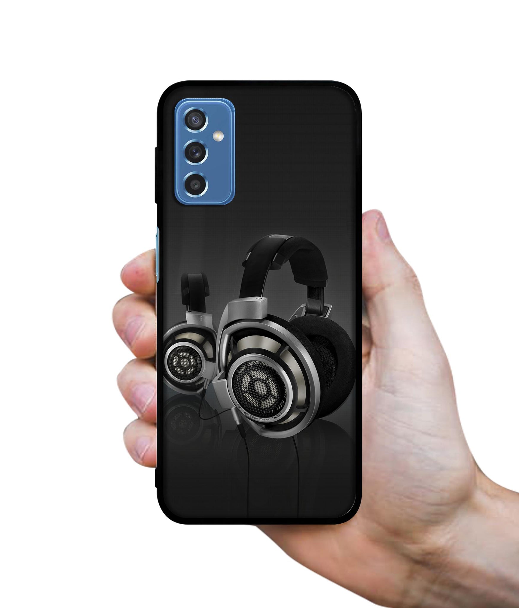 Head Phone Designer 2D Printed Back Case Cover for Samsung Galaxy M52 5G