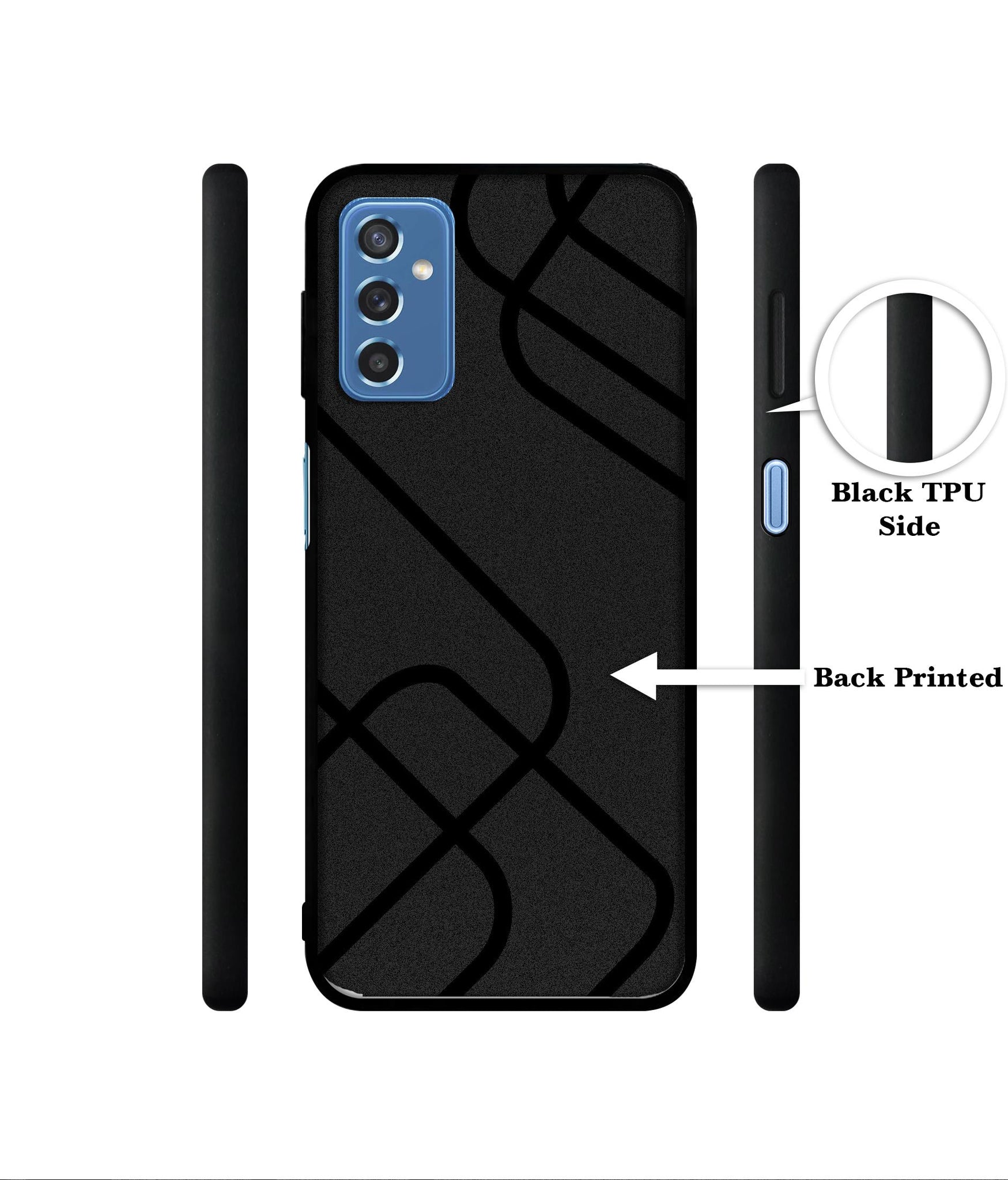 Zig-Zag Black Line Designer 2D Printed Back Case Cover for Samsung Galaxy M52 5G