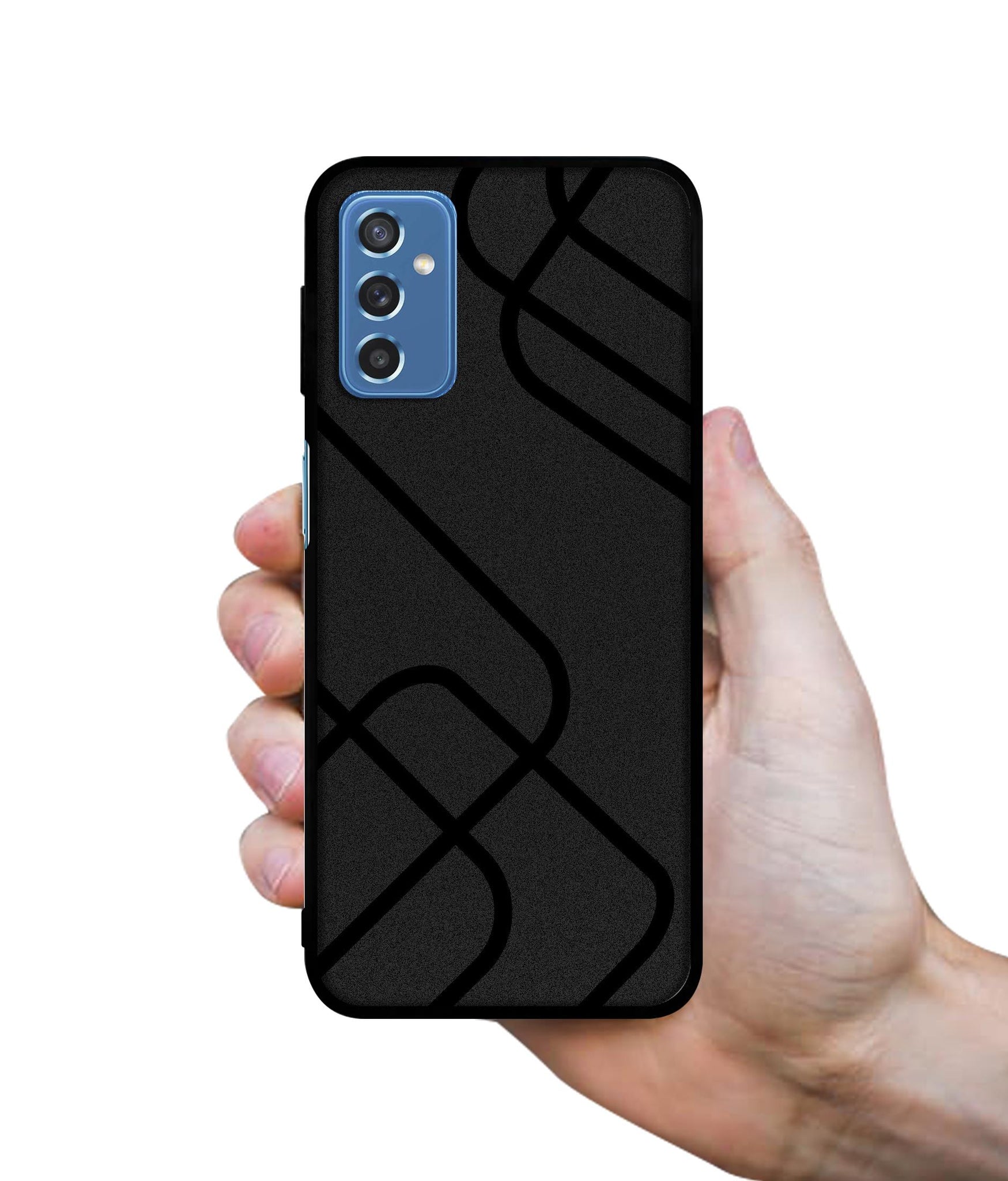 Zig-Zag Black Line Designer 2D Printed Back Case Cover for Samsung Galaxy M52 5G