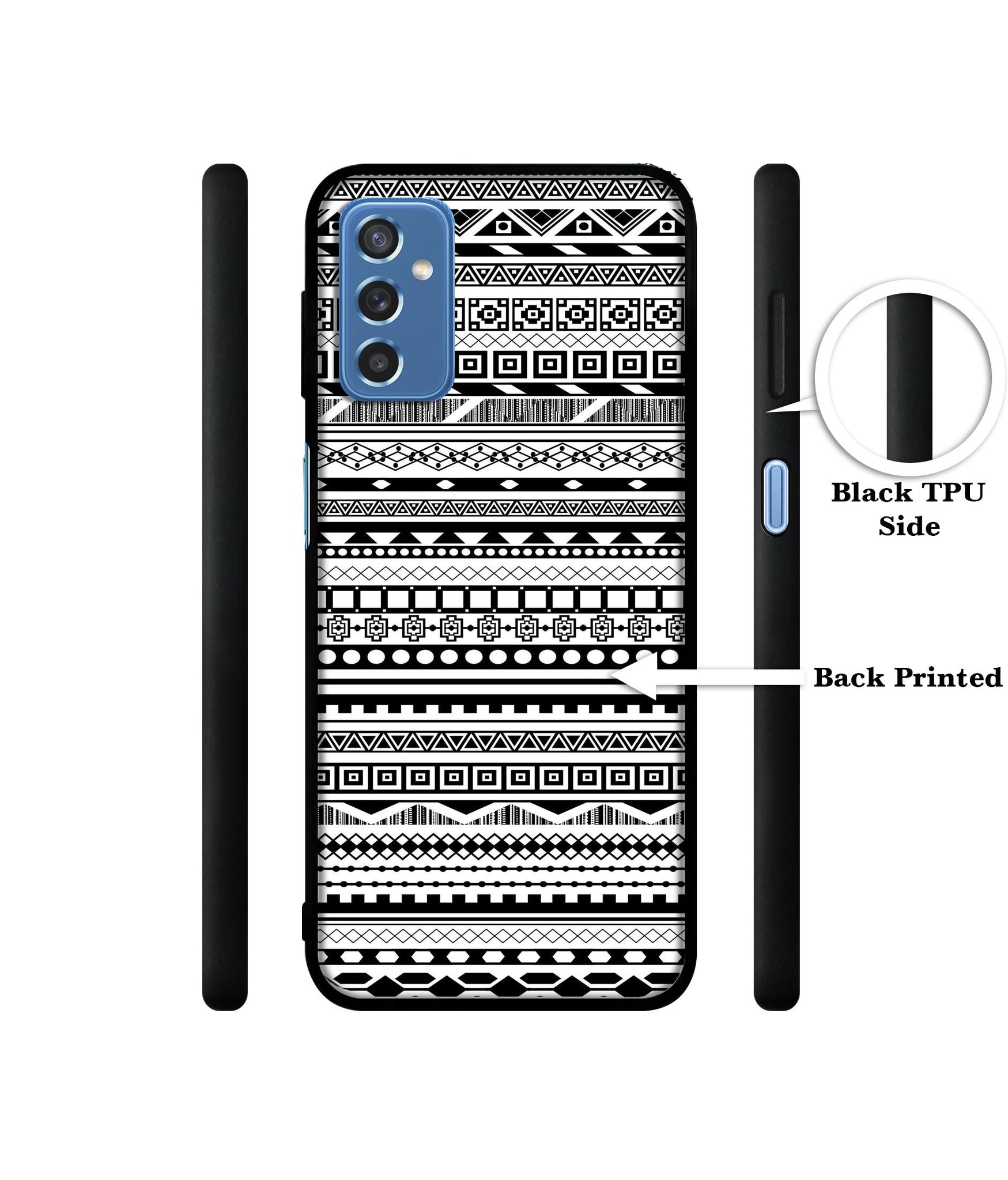 Black & White Patterns Designer 2D Printed Back Case Cover for Samsung Galaxy M52 5G