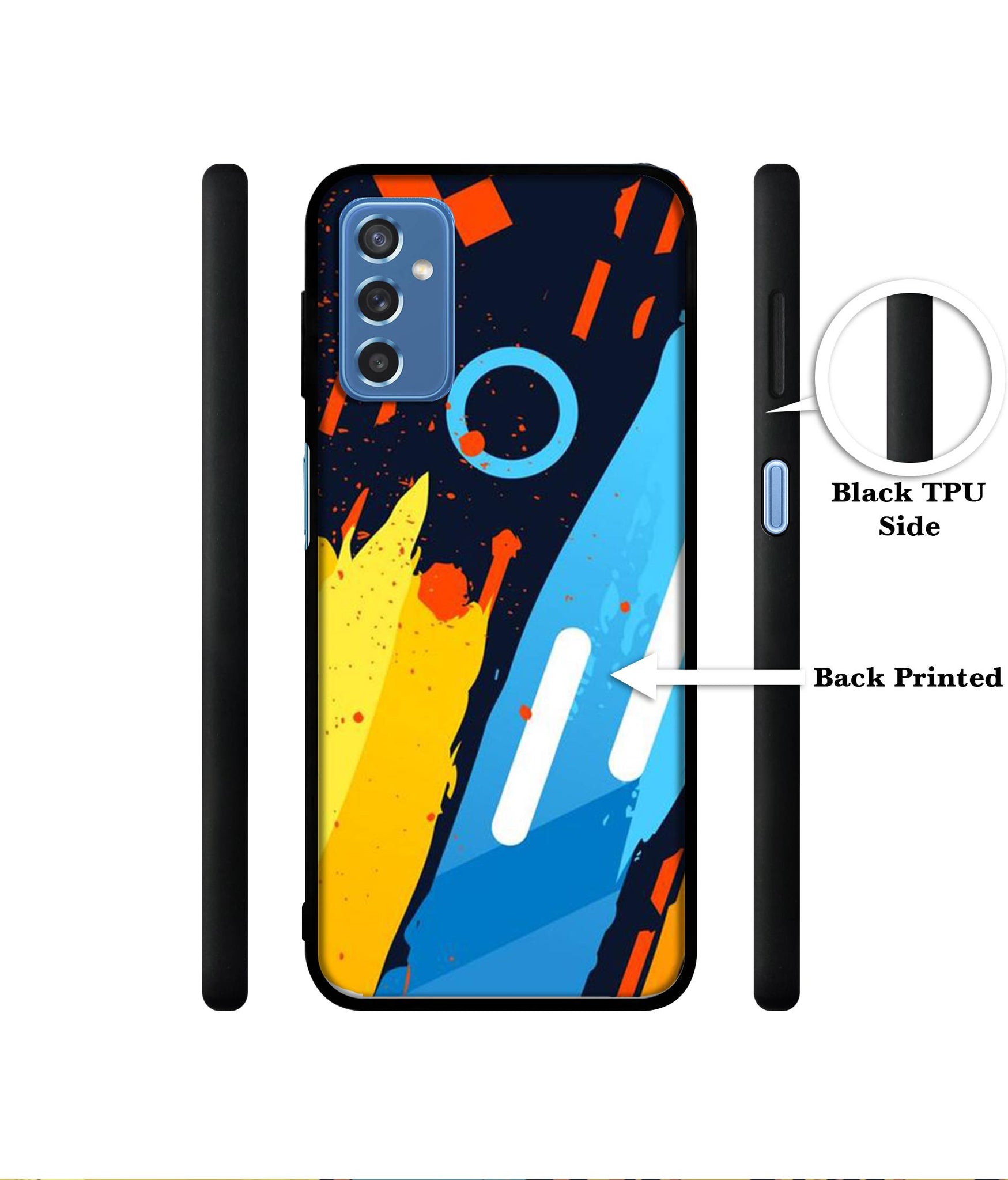 Abstract Stripes Geometric Figures Designer 2D Printed Back Case Cover for Samsung Galaxy M52 5G