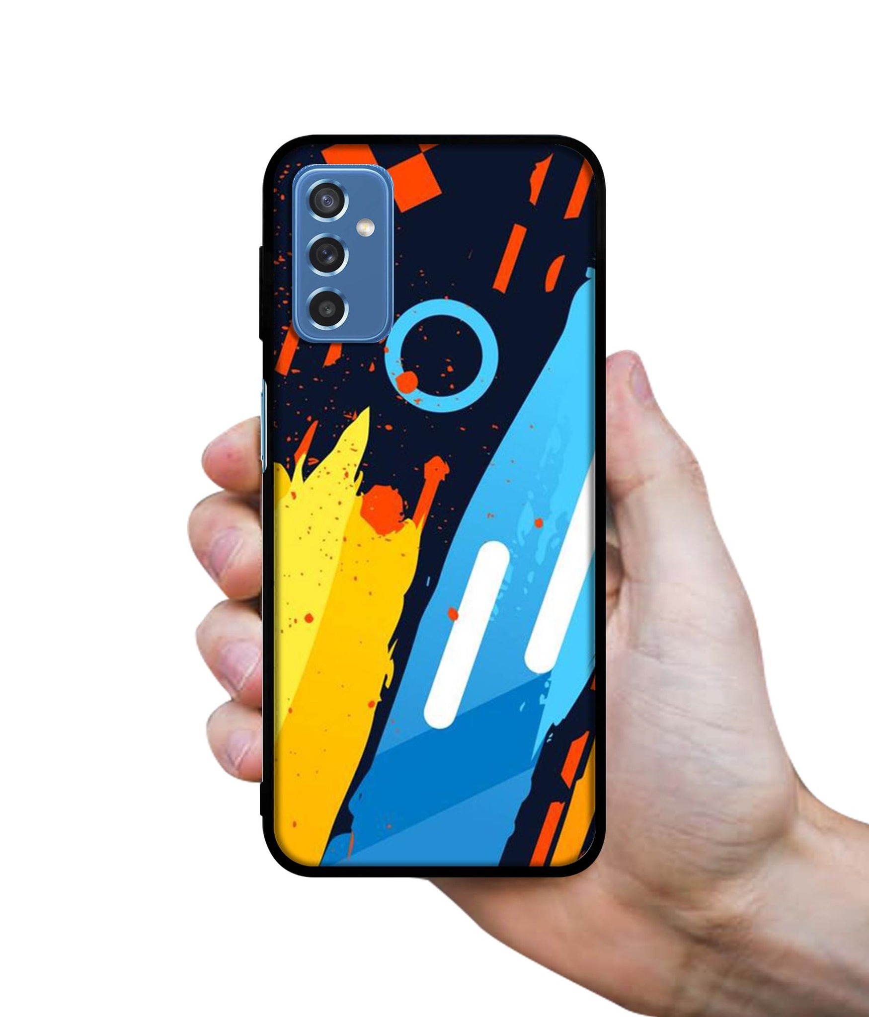 Abstract Stripes Geometric Figures Designer 2D Printed Back Case Cover for Samsung Galaxy M52 5G