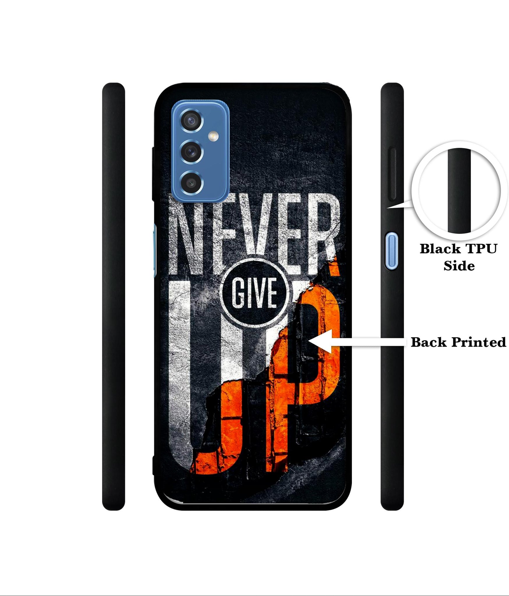 Never Give Up Designer 2D Printed Back Case Cover for Samsung Galaxy M52 5G