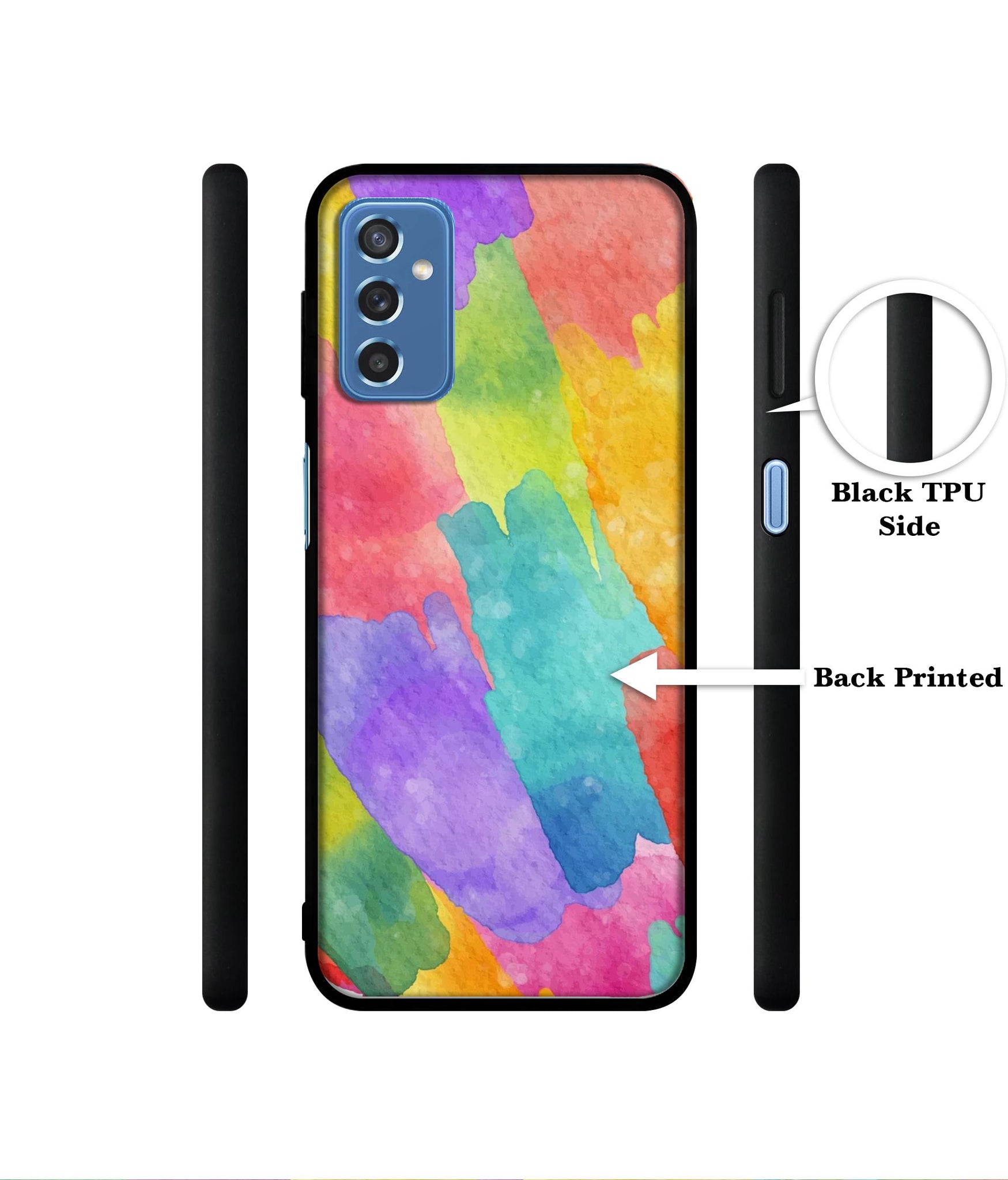 Water Paint Colorful Abstract Designer 2D Printed Back Case Cover for Samsung Galaxy M52 5G