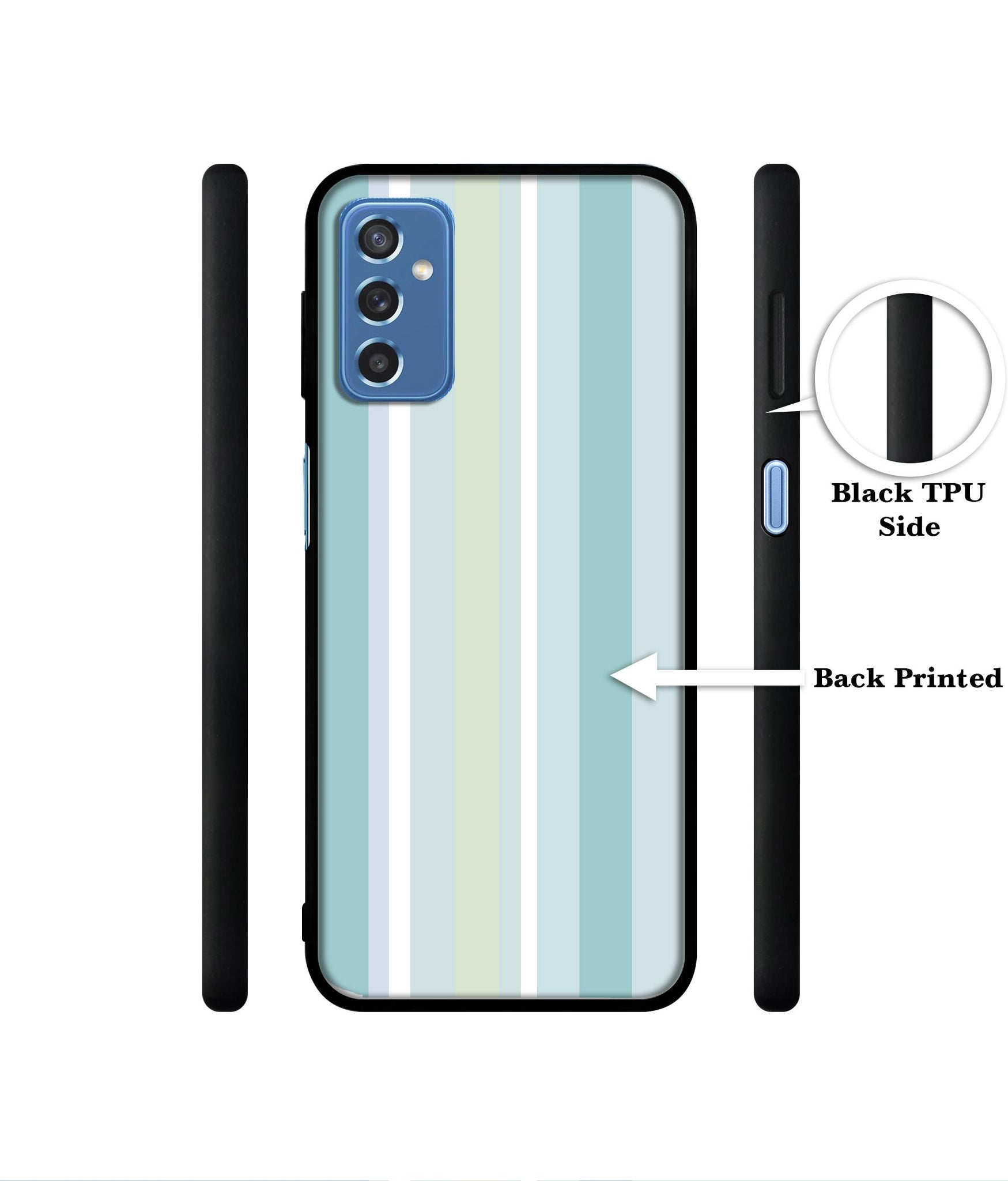 Light Green Stripes Designer 2D Printed Back Case Cover for Samsung Galaxy M52 5G