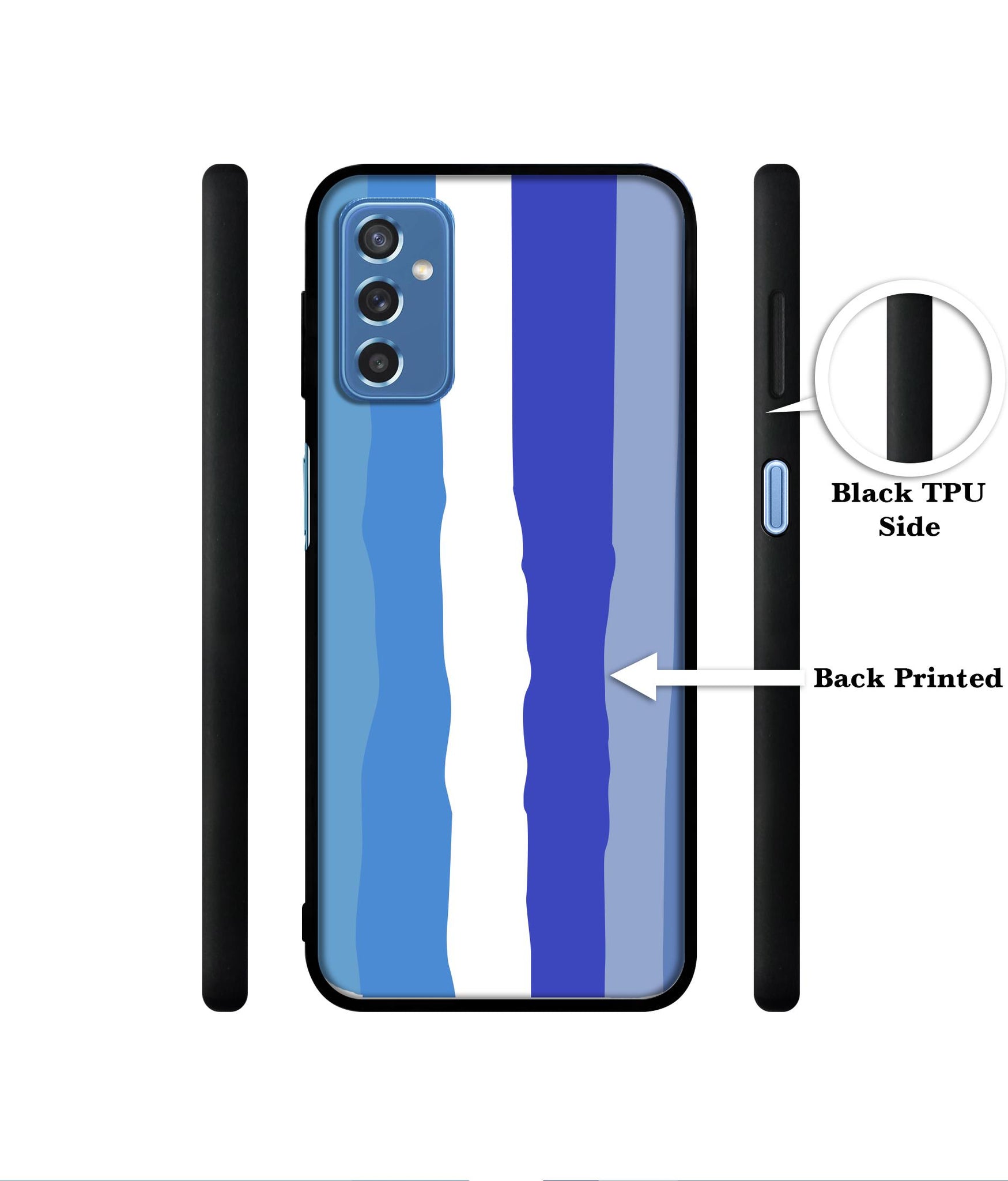 Blue Stripes Rainbow Designer 2D Printed Back Case Cover for Samsung Galaxy M52 5G