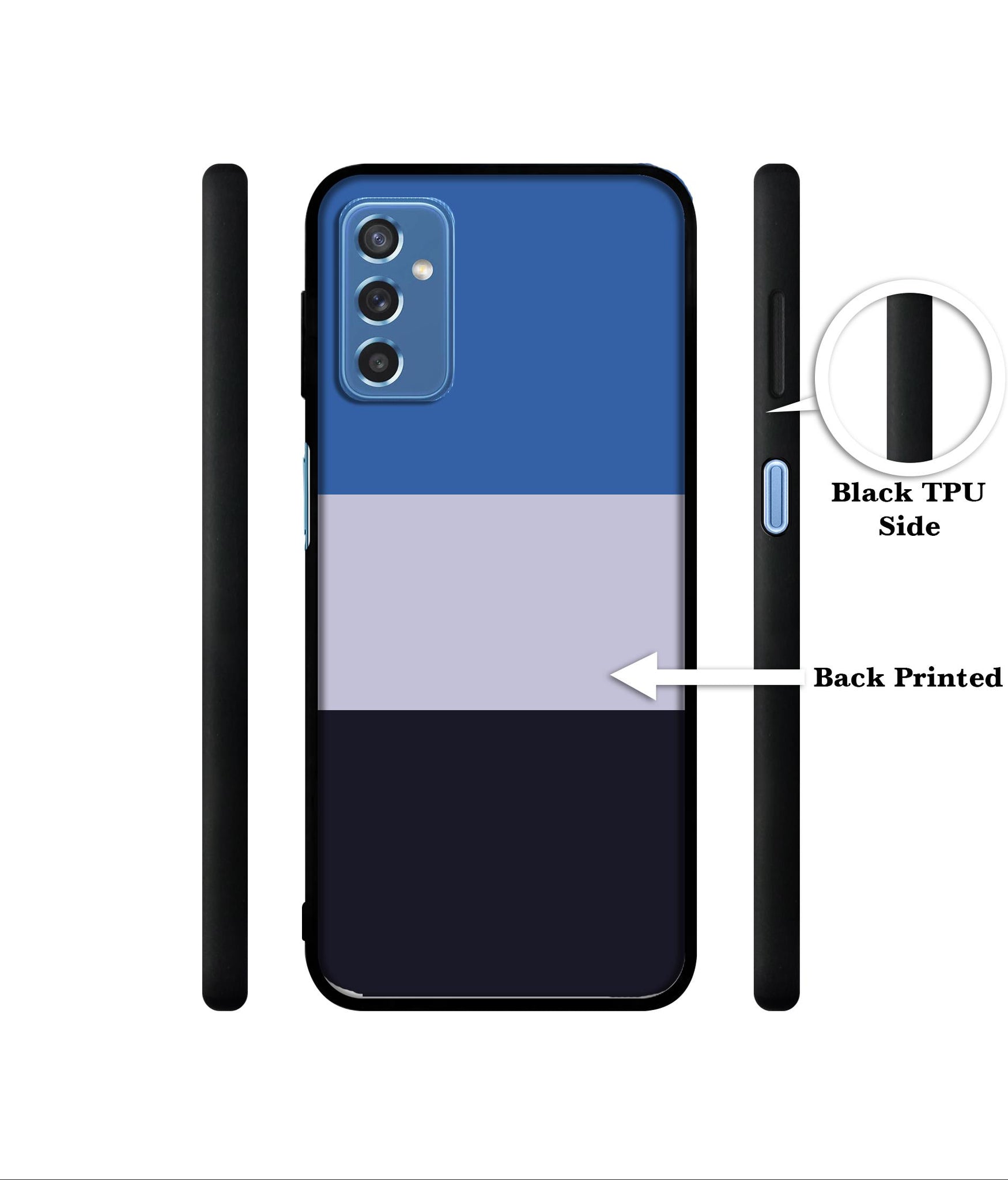 Three Color Stripes Designer 2D Printed Back Case Cover for Samsung Galaxy M52 5G