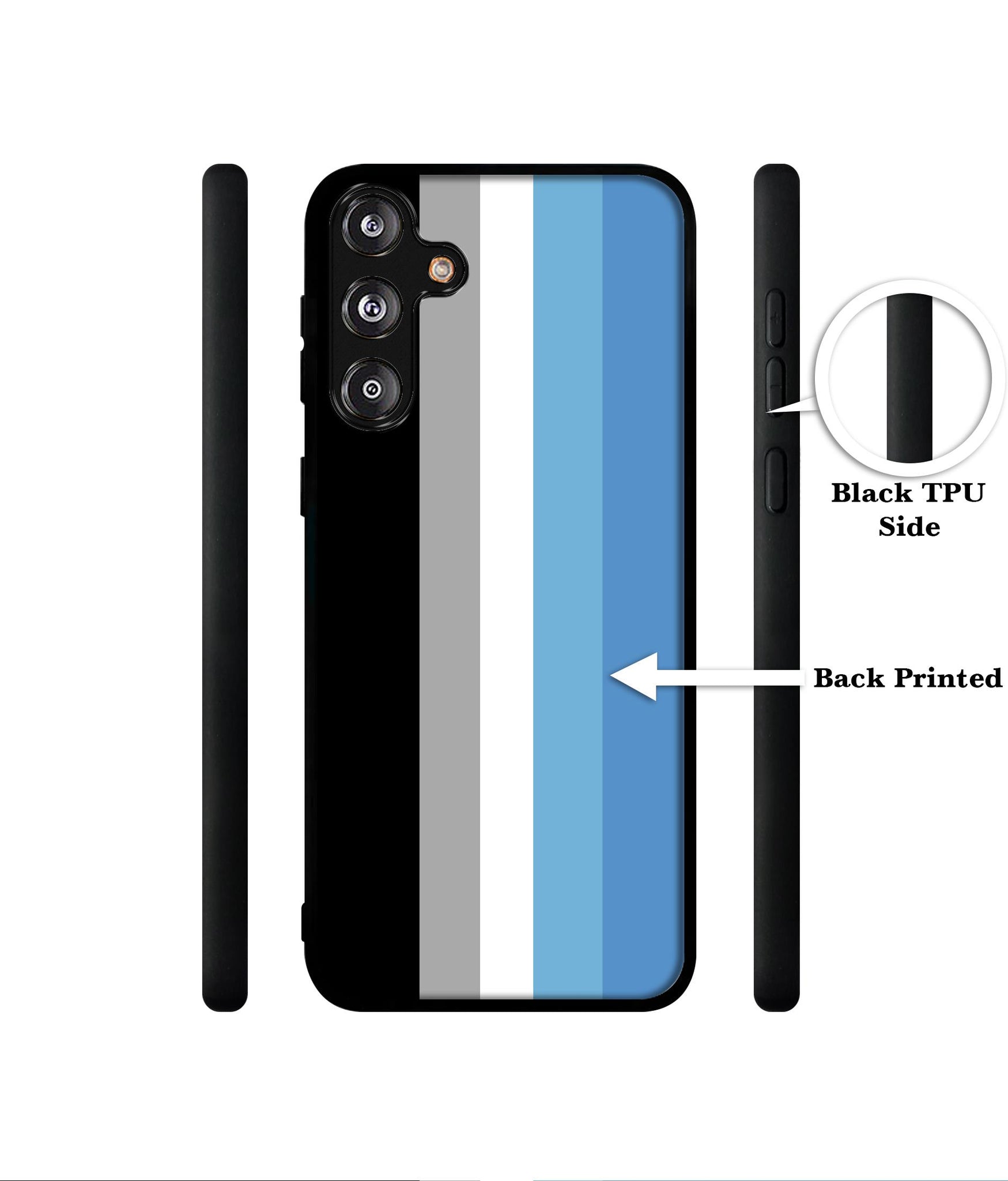 White and Blue Lines Designer 2D Printed Back Case Cover for Samsung Galaxy M55 5G / M55s 5G / F55?G