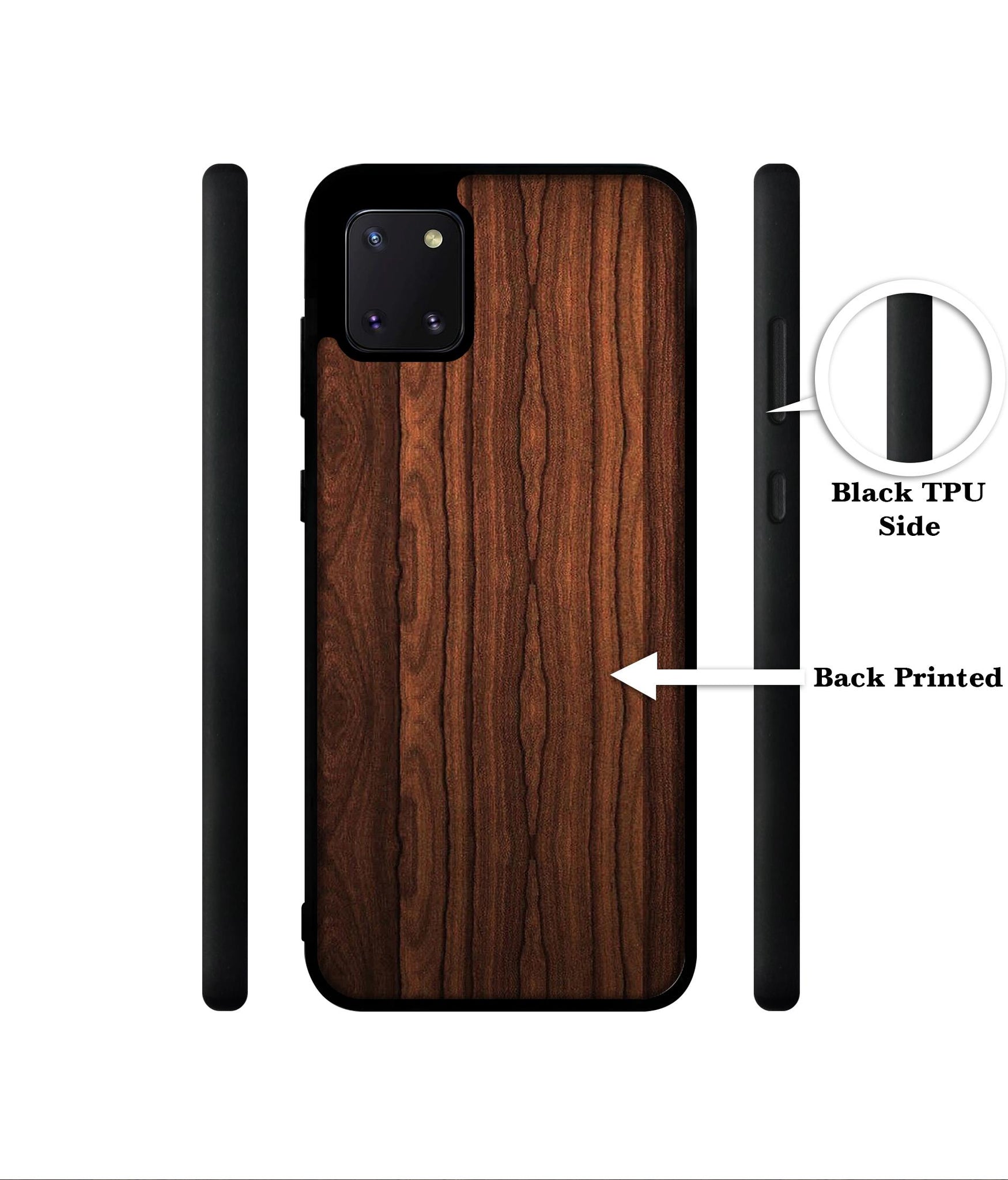 Brown Wooden Texture Designer 2D Printed Back Case Cover for Samsung Galaxy Note 10 Lite 4G