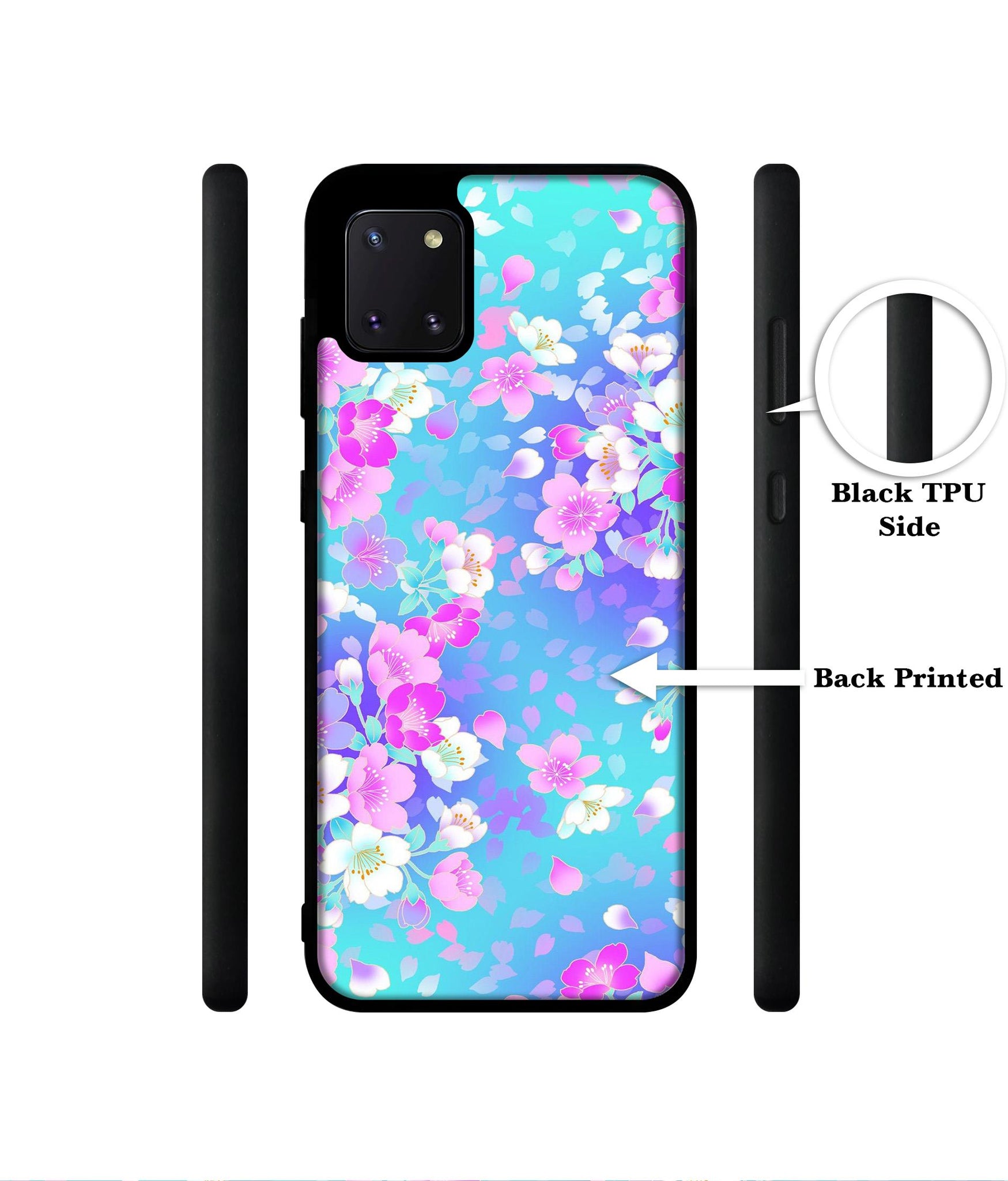 Floral Blue Pattern Designer 2D Printed Back Case Cover for Samsung Galaxy Note 10 Lite 4G