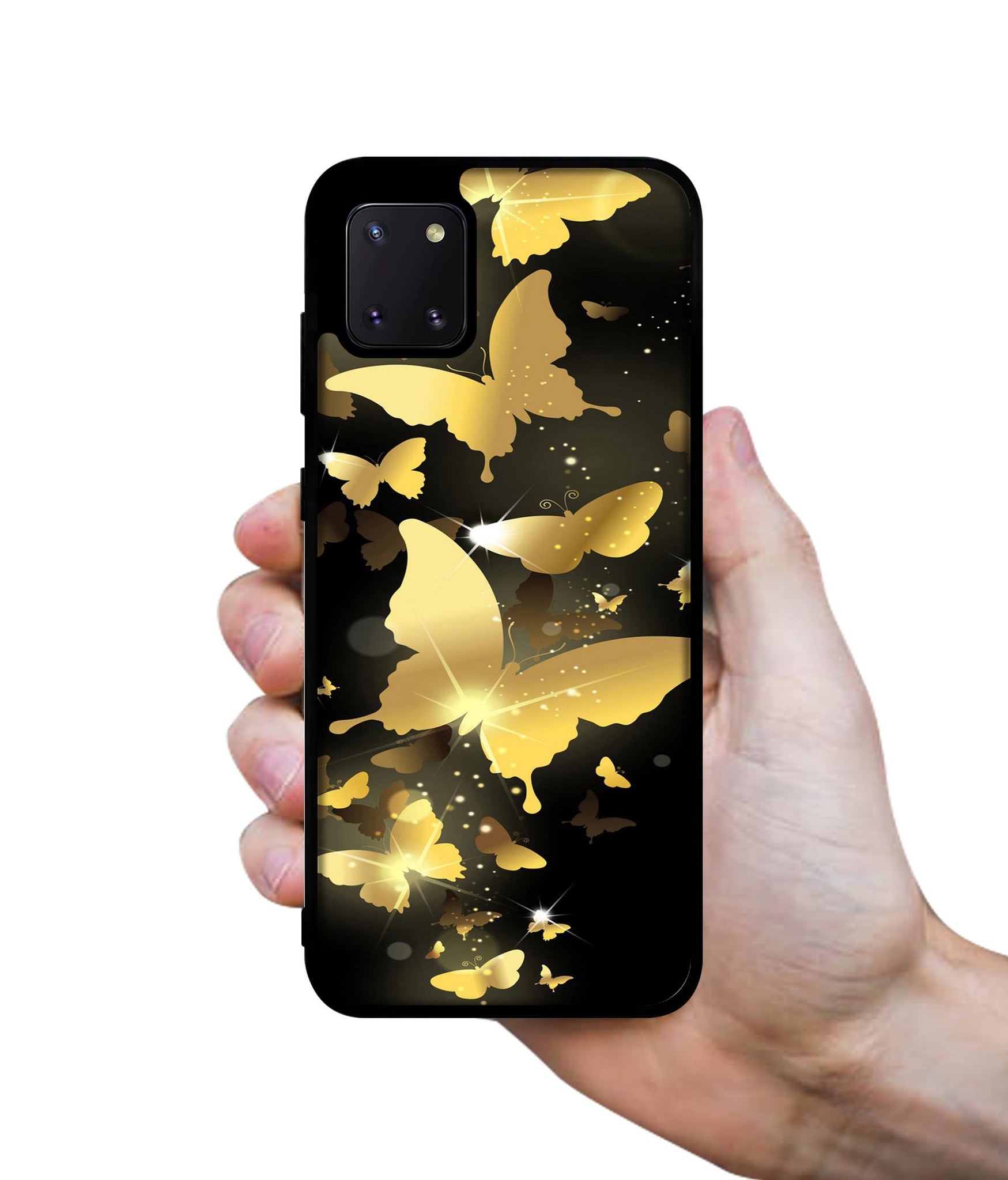 Golden Butterfly Pattern Designer 2D Printed Back Case Cover for Samsung Galaxy Note 10 Lite 4G