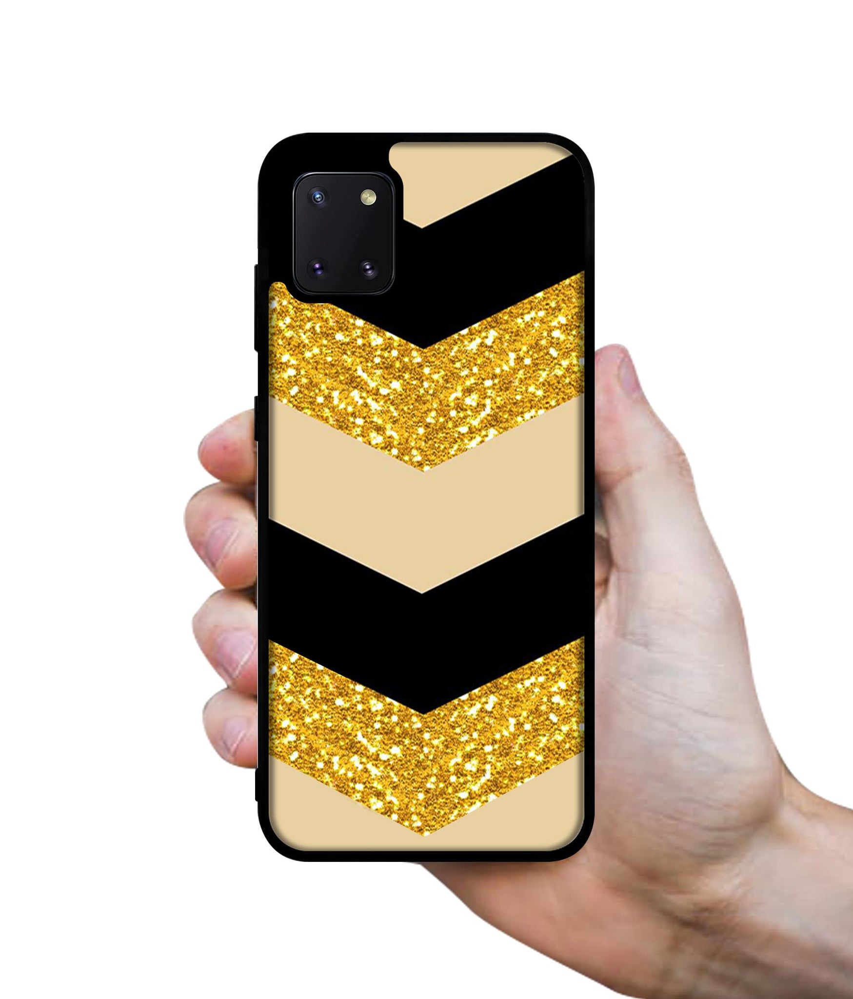 Black & Gold Designer 2D Printed Back Case Cover for Samsung Galaxy Note 10 Lite 4G