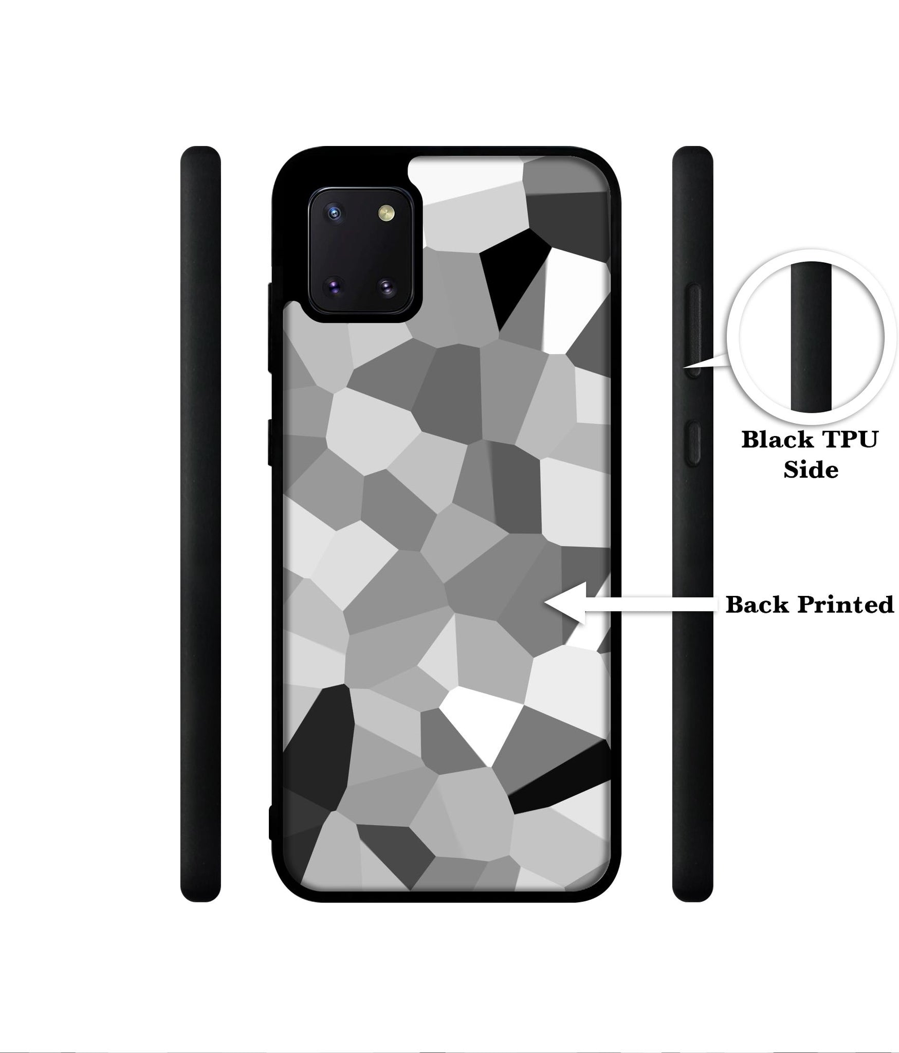 Black & White Mathematical Shape Designer 2D Printed Back Case Cover for Samsung Galaxy Note 10 Lite 4G