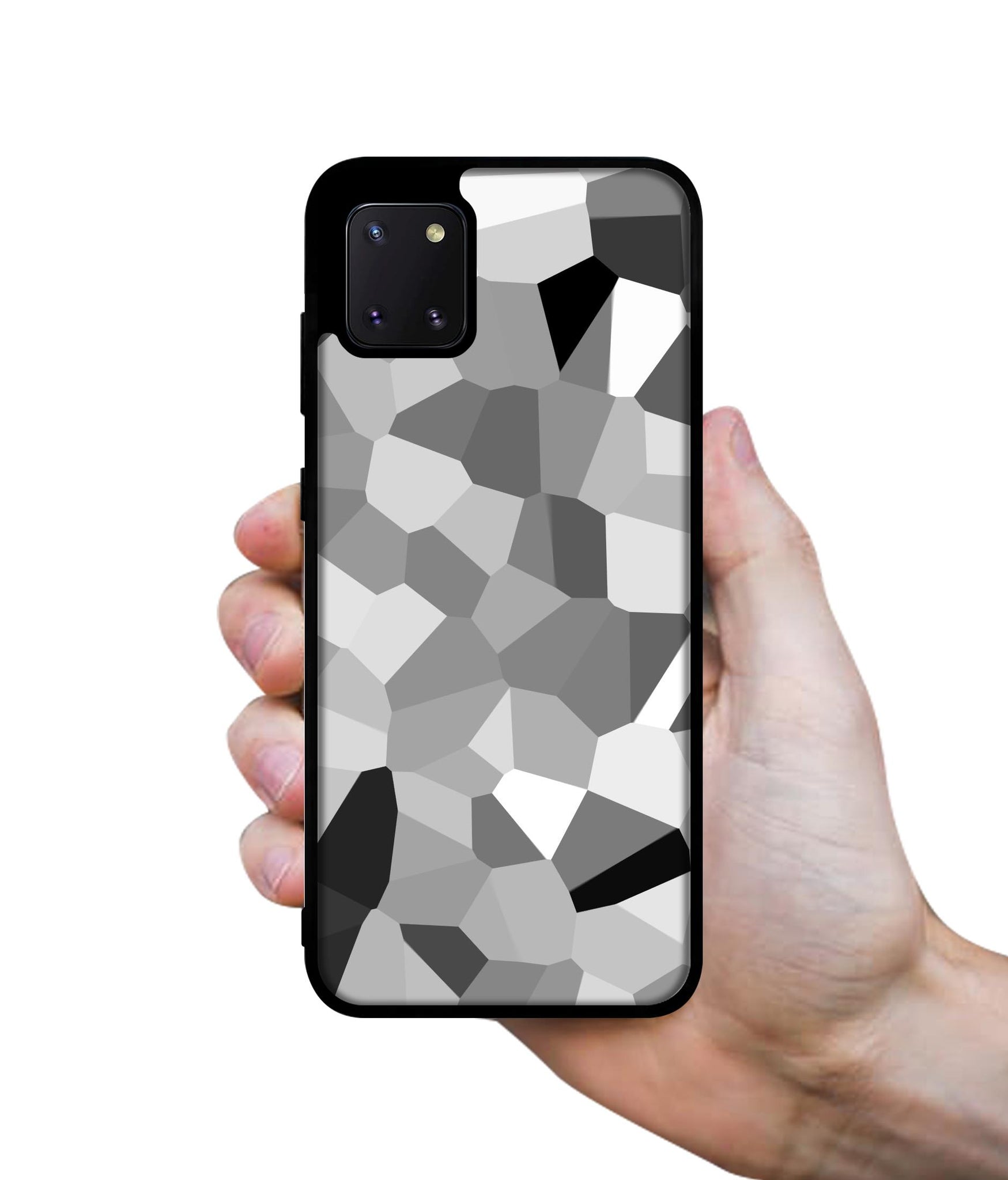 Black & White Mathematical Shape Designer 2D Printed Back Case Cover for Samsung Galaxy Note 10 Lite 4G