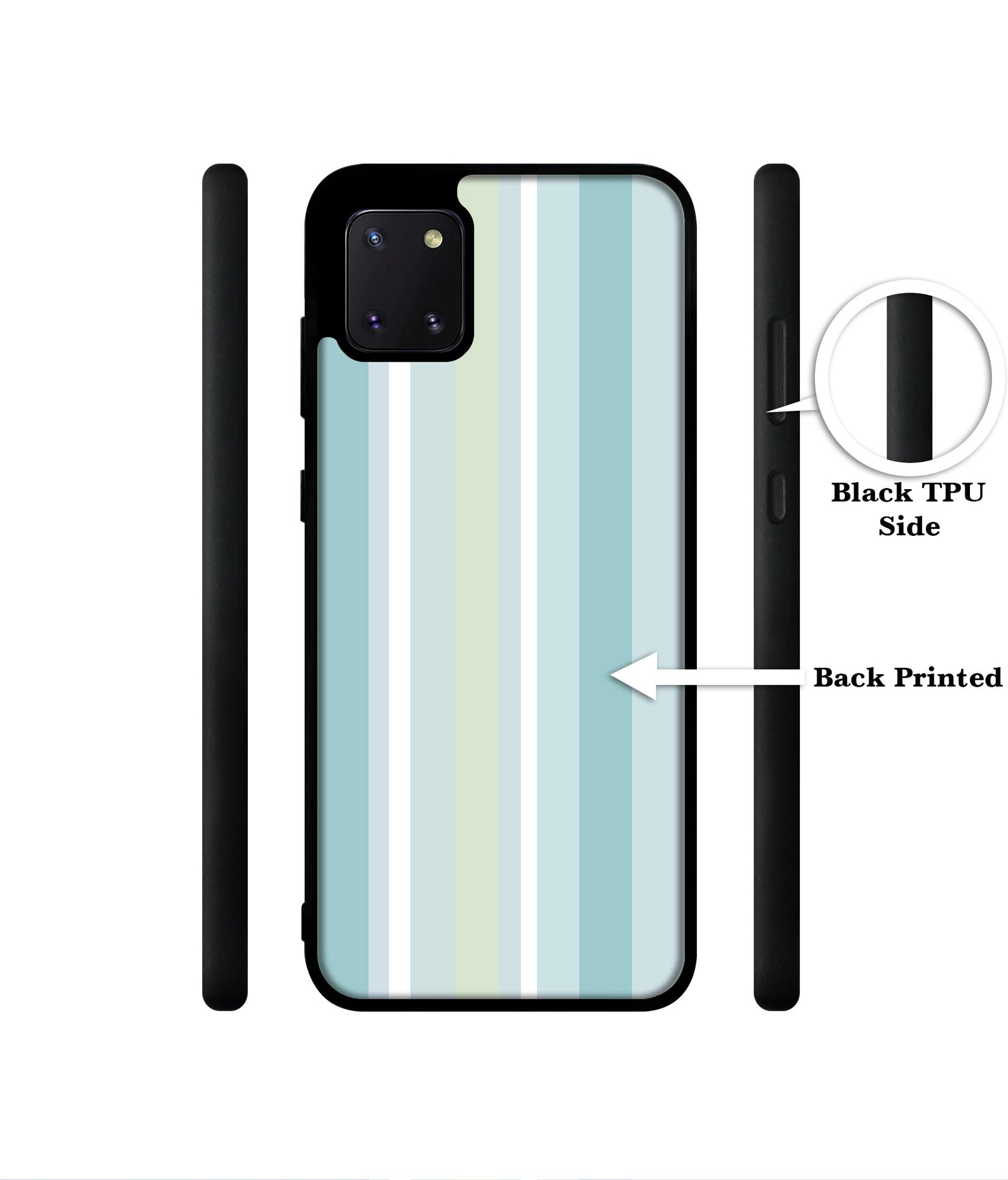 Light Green Stripes Designer 2D Printed Back Case Cover for Samsung Galaxy Note 10 Lite 4G