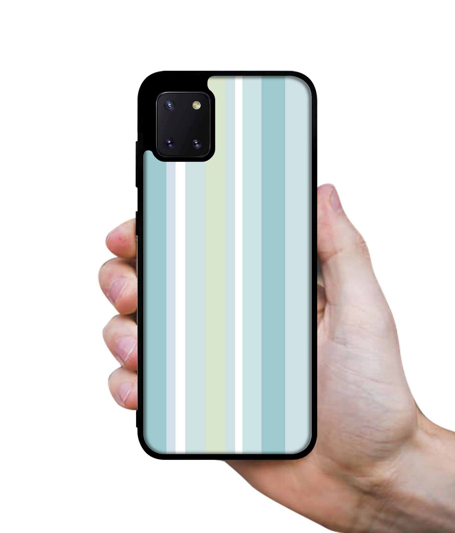 Light Green Stripes Designer 2D Printed Back Case Cover for Samsung Galaxy Note 10 Lite 4G