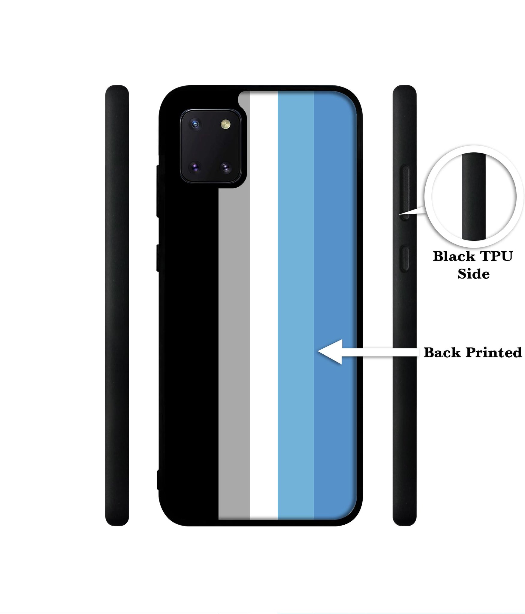 White and Blue Lines Designer 2D Printed Back Case Cover for Samsung Galaxy Note 10 Lite 4G