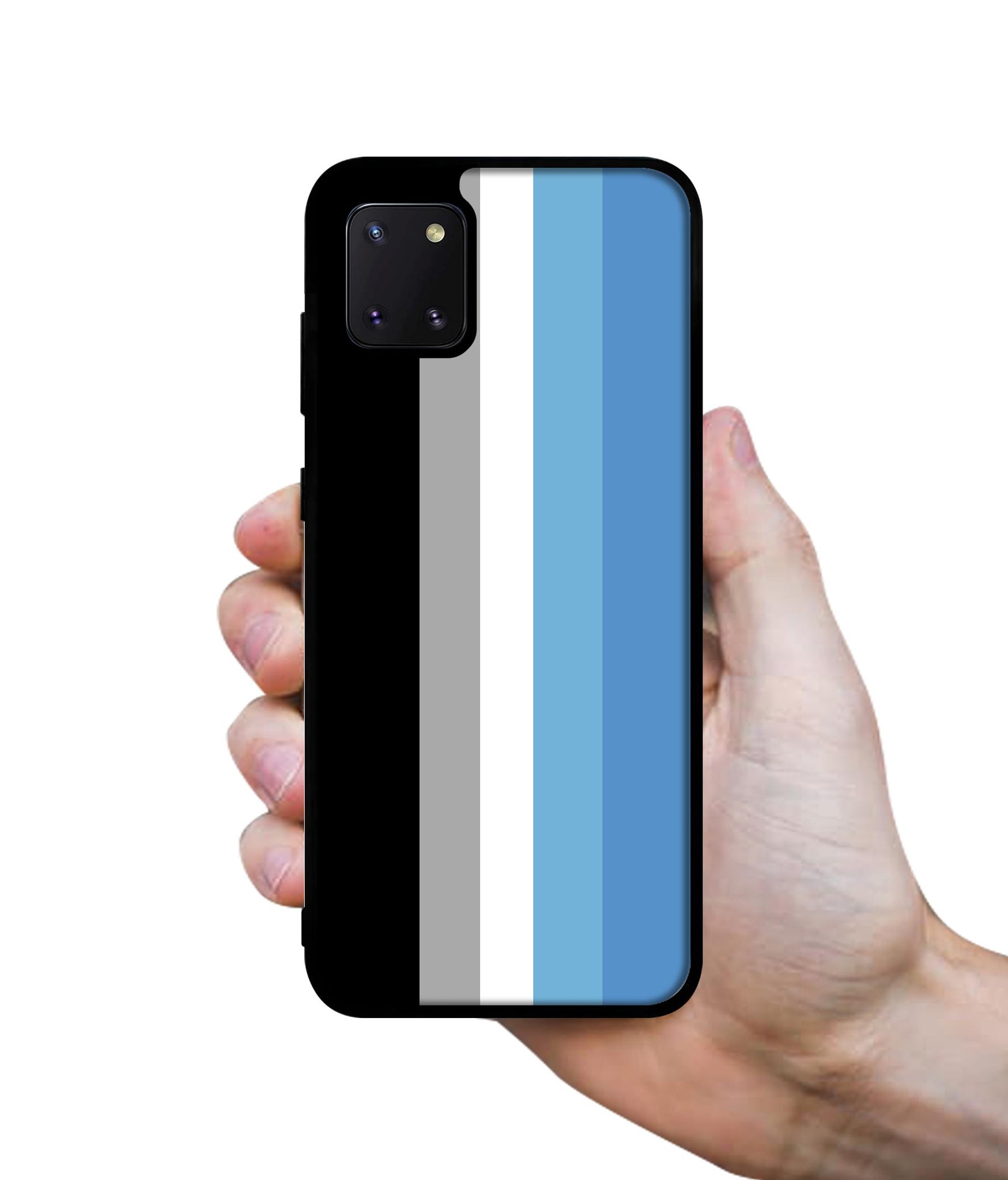 White and Blue Lines Designer 2D Printed Back Case Cover for Samsung Galaxy Note 10 Lite 4G