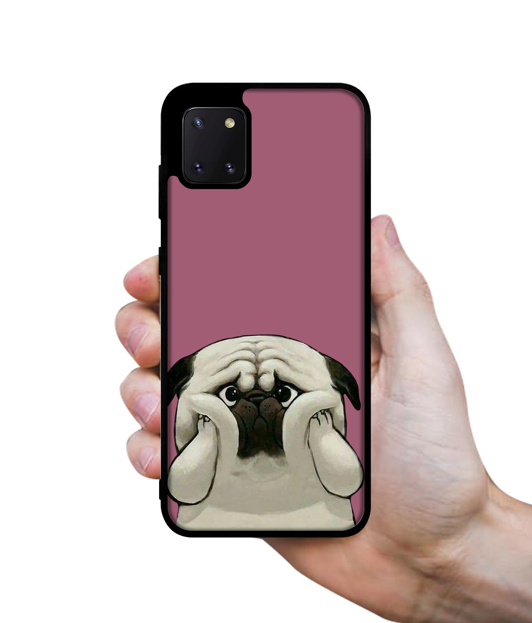 Cute Pug Holding Big Cheeks Designer 2D Printed Back Case Cover for Samsung Galaxy Note 10 Lite 4G
