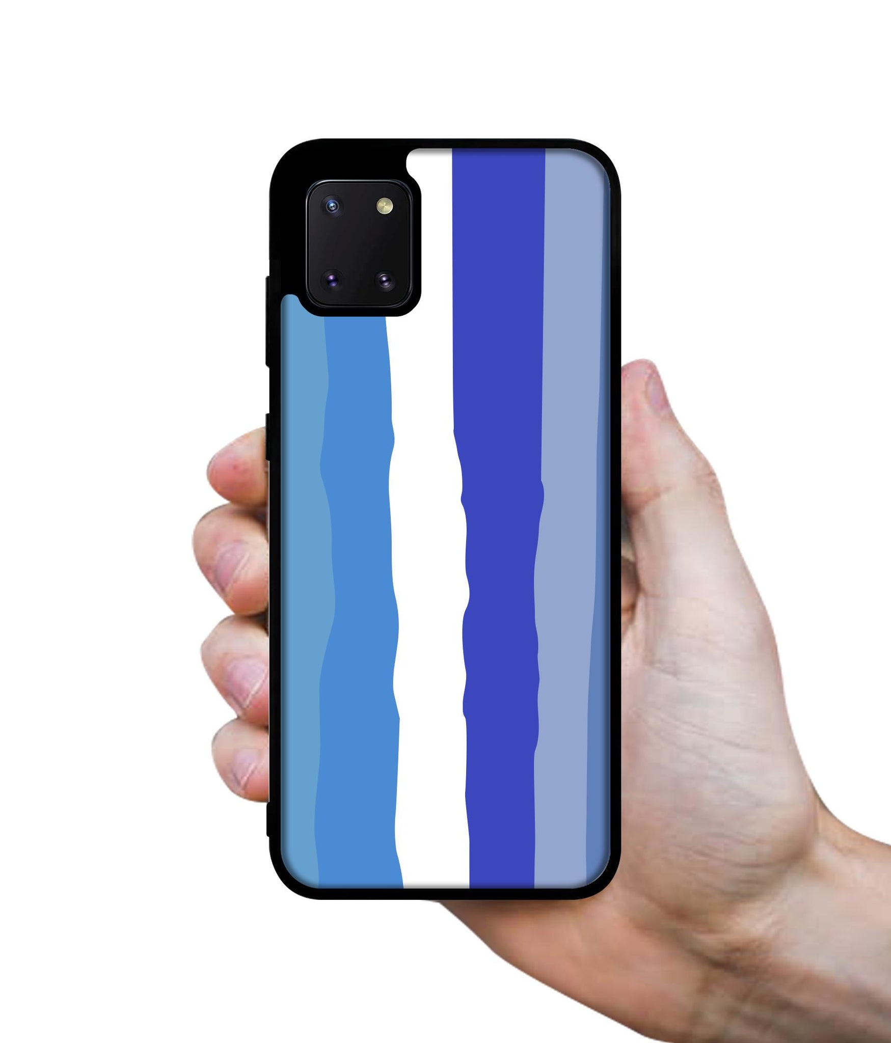 Blue Stripes Rainbow Designer 2D Printed Back Case Cover for Samsung Galaxy Note 10 Lite 4G