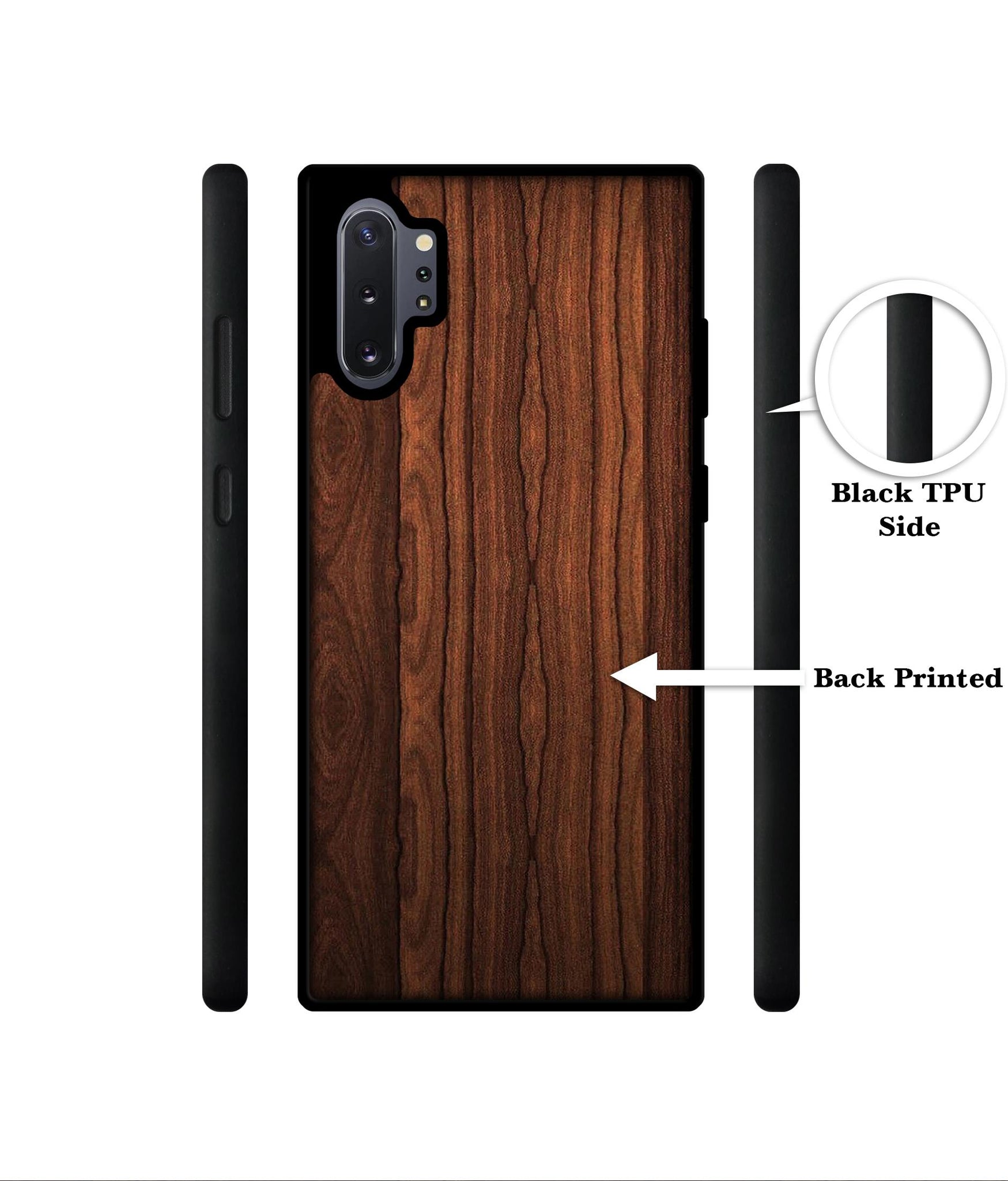 Brown Wooden Texture Designer 2D Printed Back Case Cover for Samsung Galaxy Note 10 Plus 5G