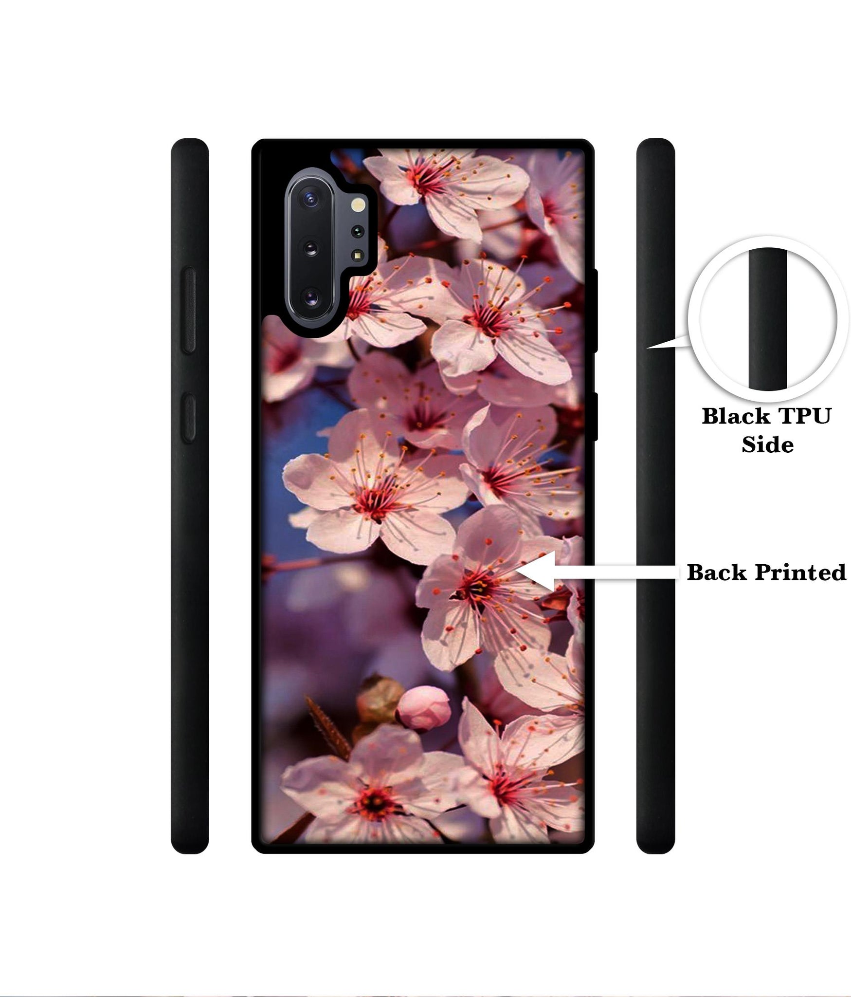 Pink Flowers Pattern Designer 2D Printed Back Case Cover for Samsung Galaxy Note 10 Plus 5G