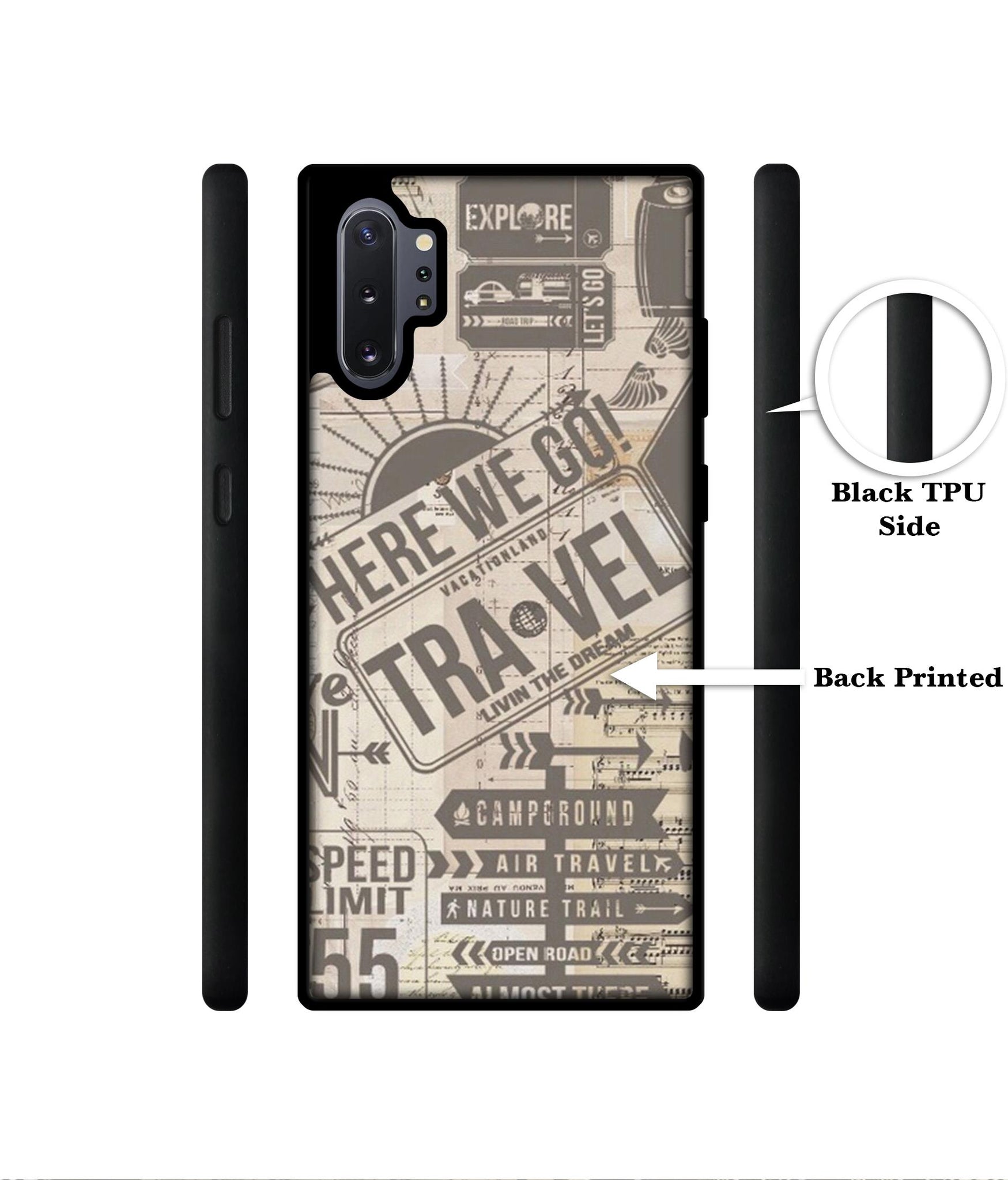 Travel Designer 2D Printed Back Case Cover for Samsung Galaxy Note 10 Plus 5G