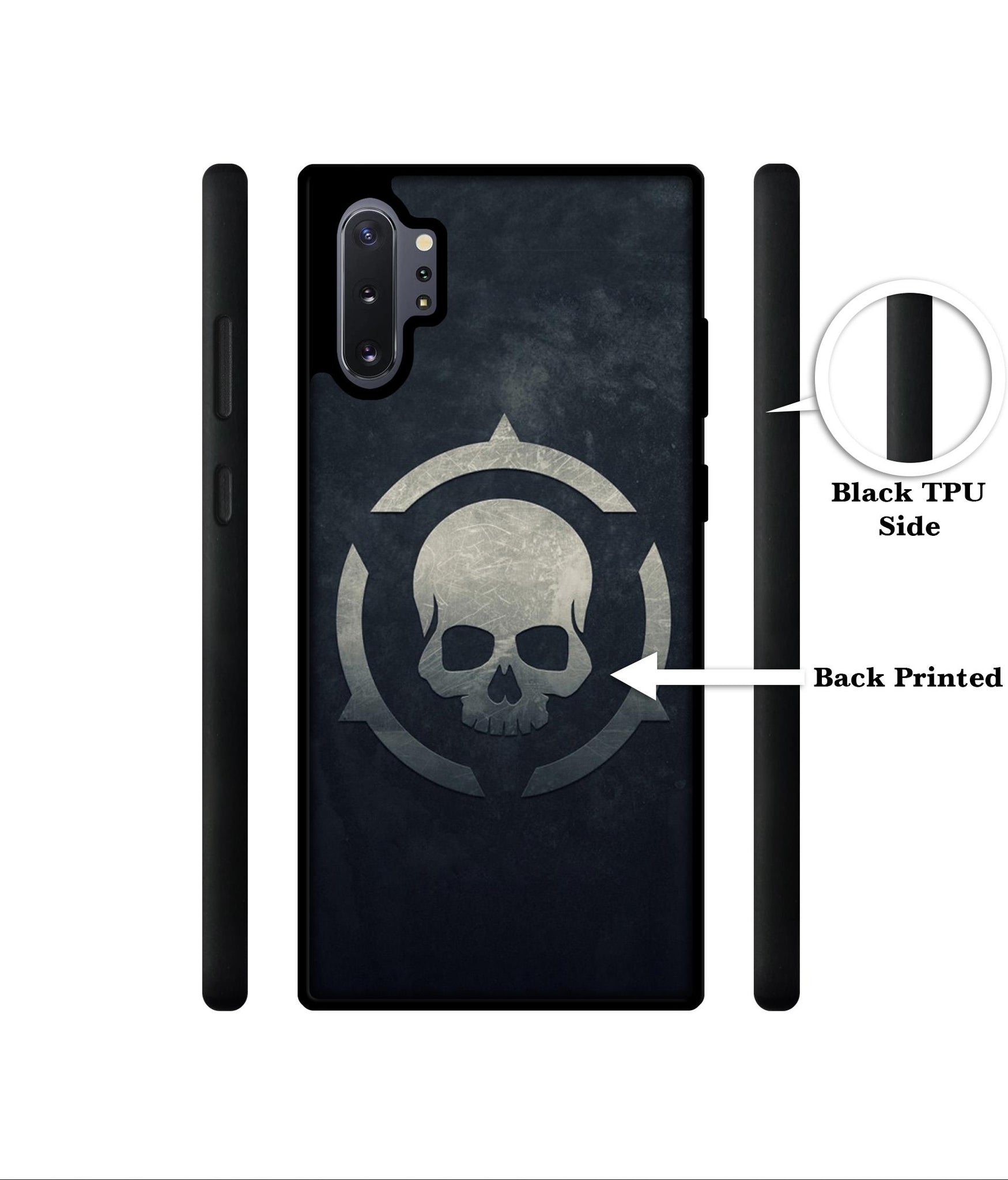 Skull Pattern Print Designer 2D Printed Back Case Cover for Samsung Galaxy Note 10 Plus 5G