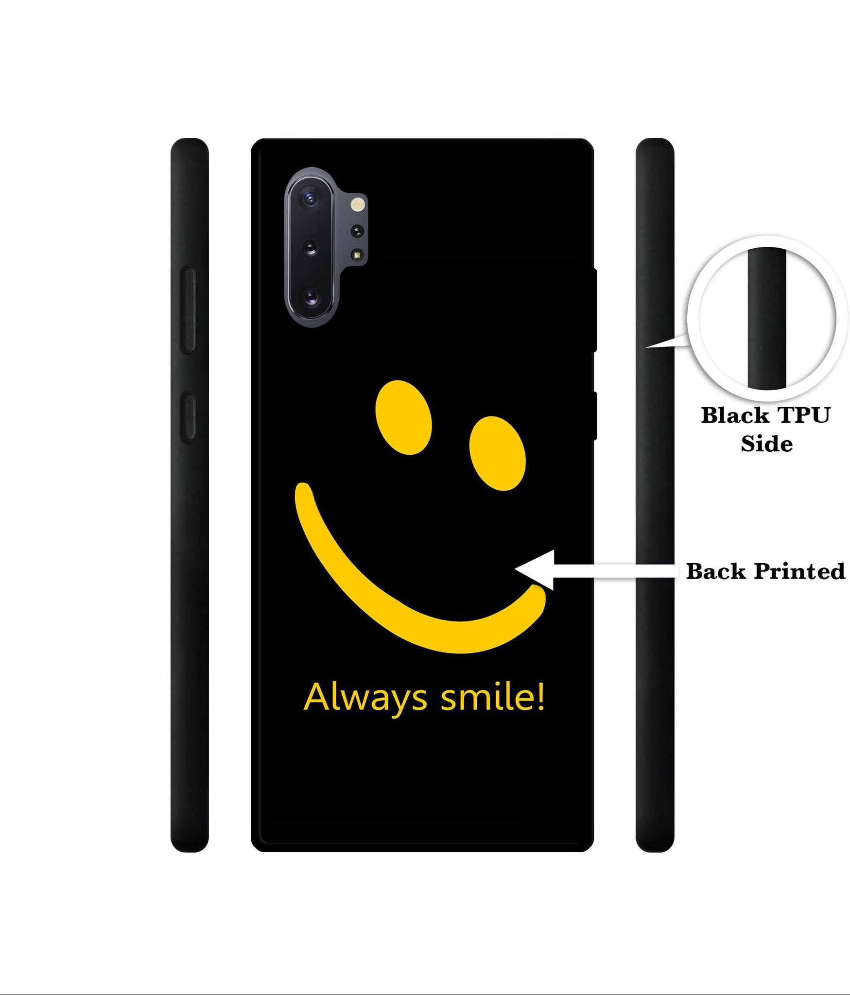 Always Smile Quote Designer 2D Printed Back Case Cover for Samsung Galaxy Note 10 Plus 5G