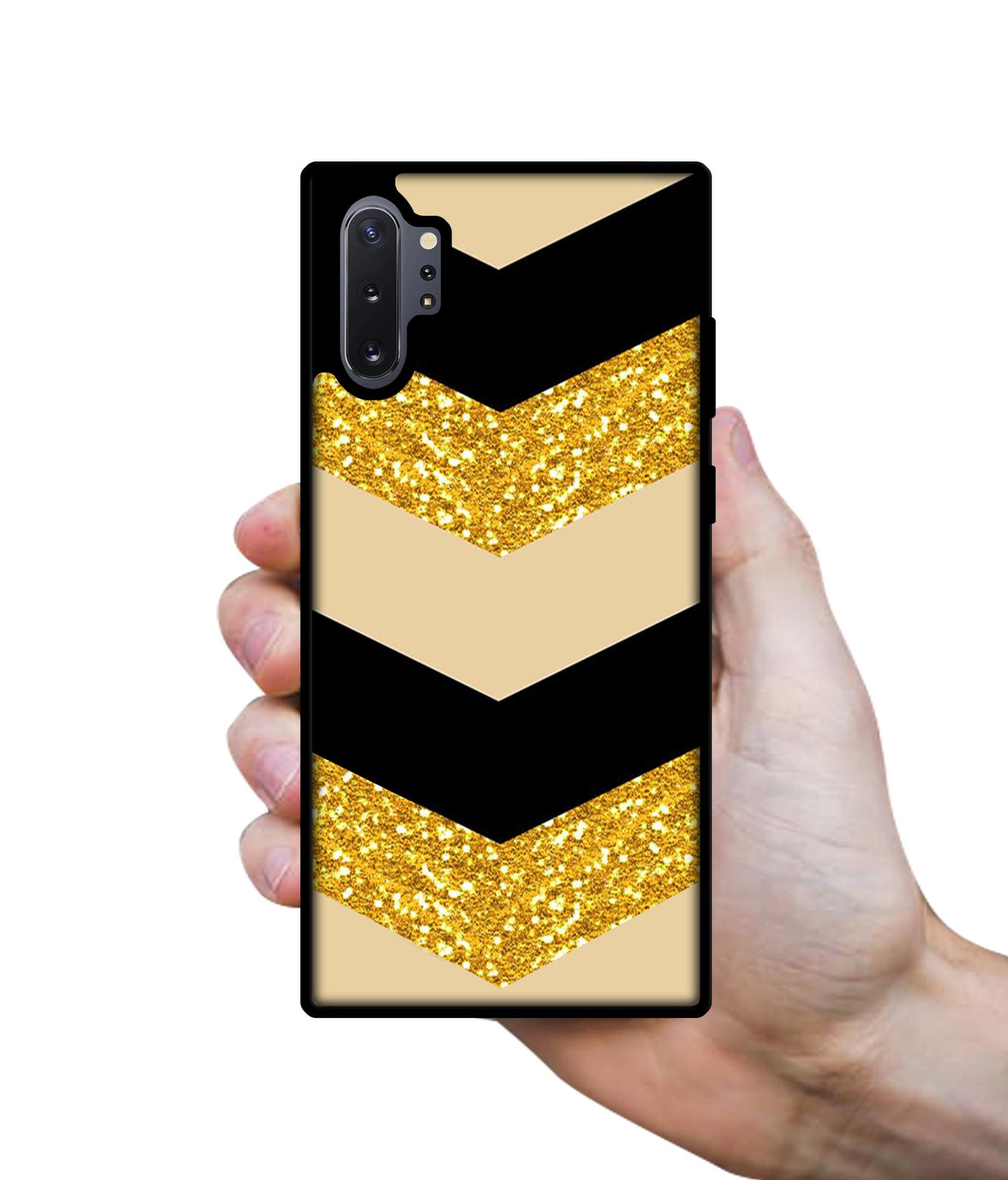 Black & Gold Designer 2D Printed Back Case Cover for Samsung Galaxy Note 10 Plus 5G