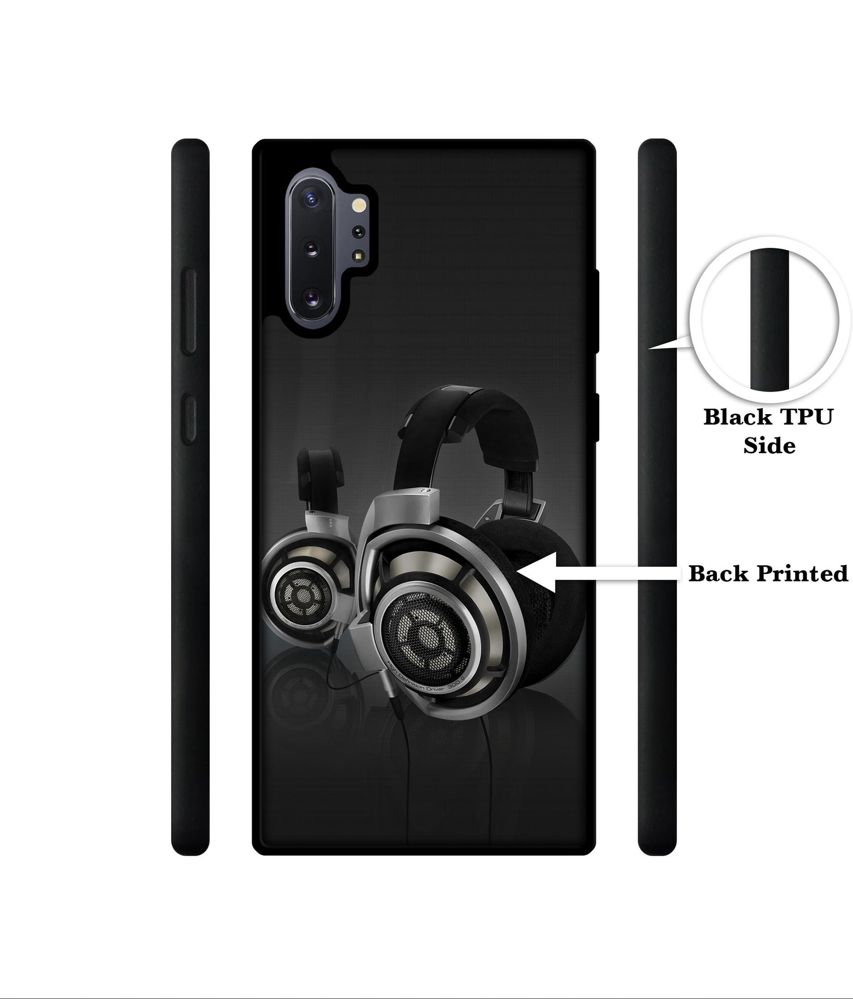 Head Phone Designer 2D Printed Back Case Cover for Samsung Galaxy Note 10 Plus 5G