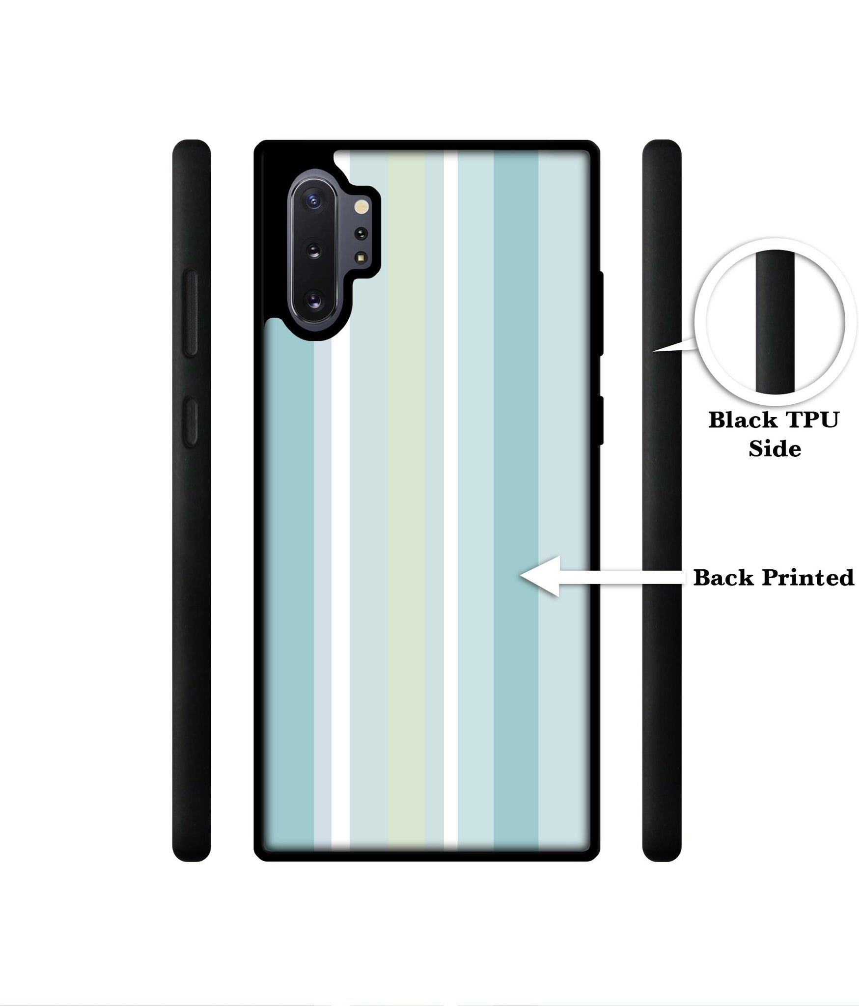Light Green Stripes Designer 2D Printed Back Case Cover for Samsung Galaxy Note 10 Plus 5G