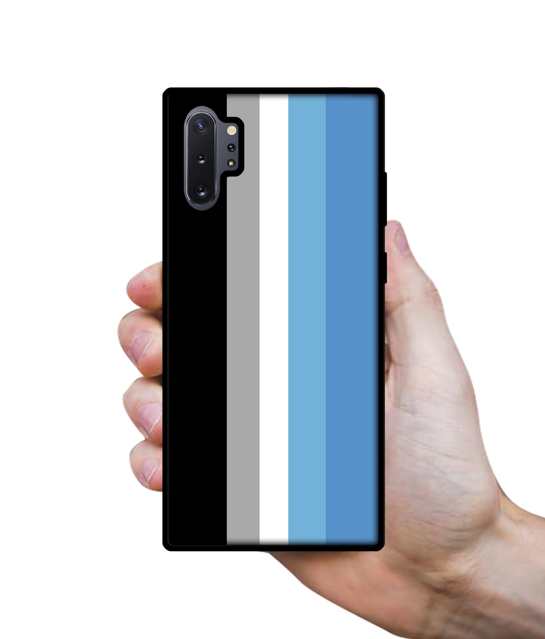 White and Blue Lines Designer 2D Printed Back Case Cover for Samsung Galaxy Note 10 Plus 5G