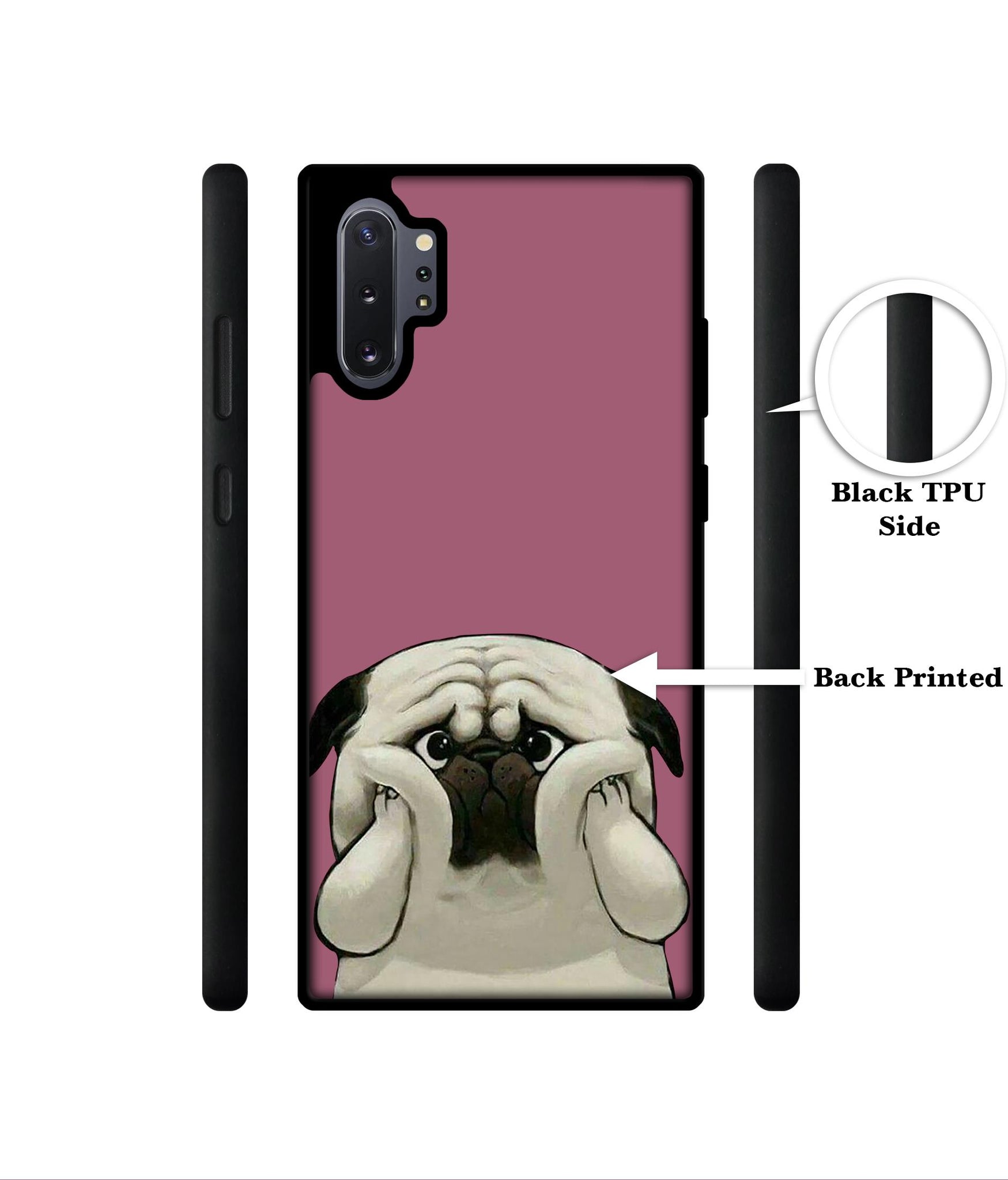Cute Pug Holding Big Cheeks Designer 2D Printed Back Case Cover for Samsung Galaxy Note 10 Plus 5G