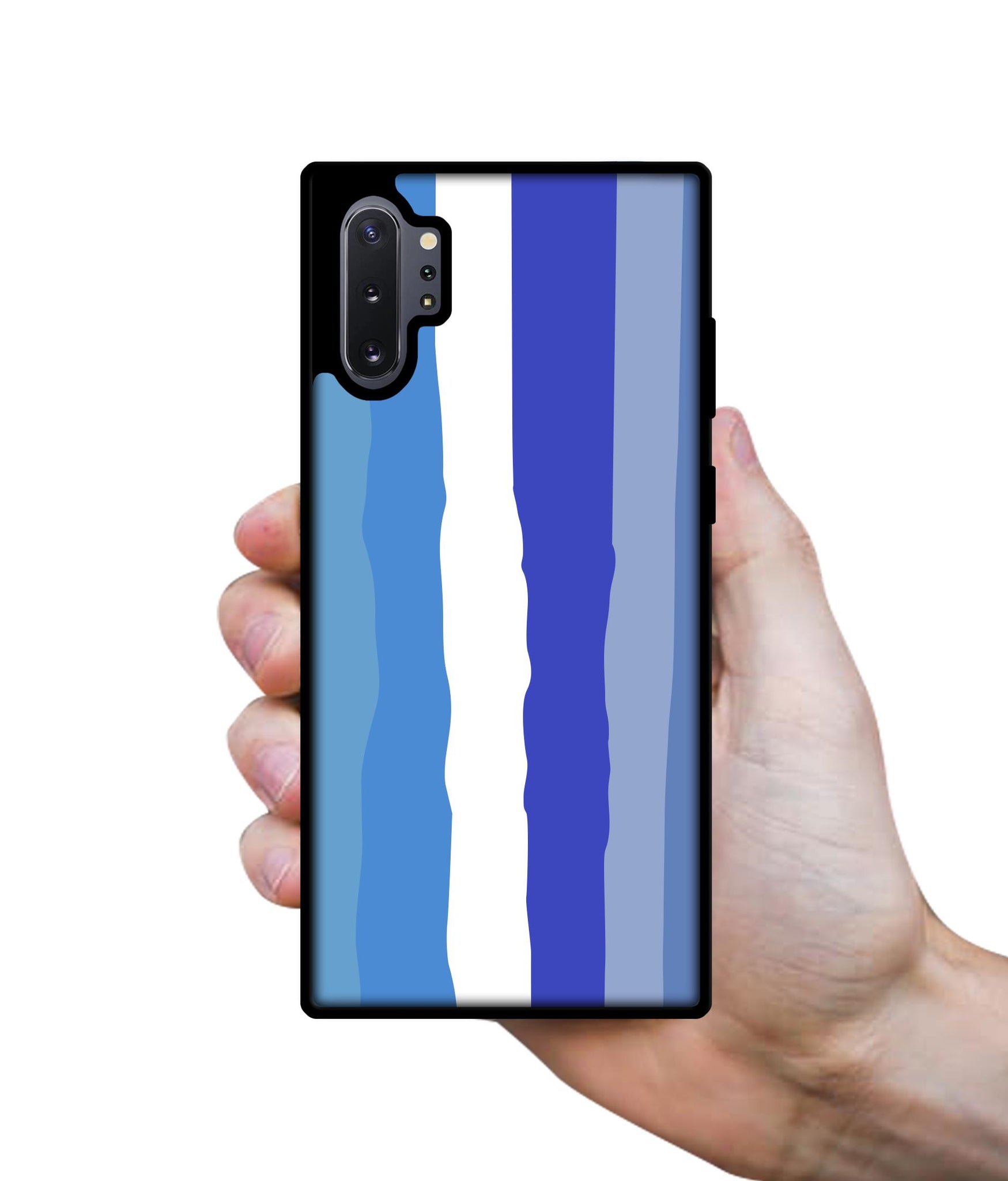 Blue Stripes Rainbow Designer 2D Printed Back Case Cover for Samsung Galaxy Note 10 Plus 5G