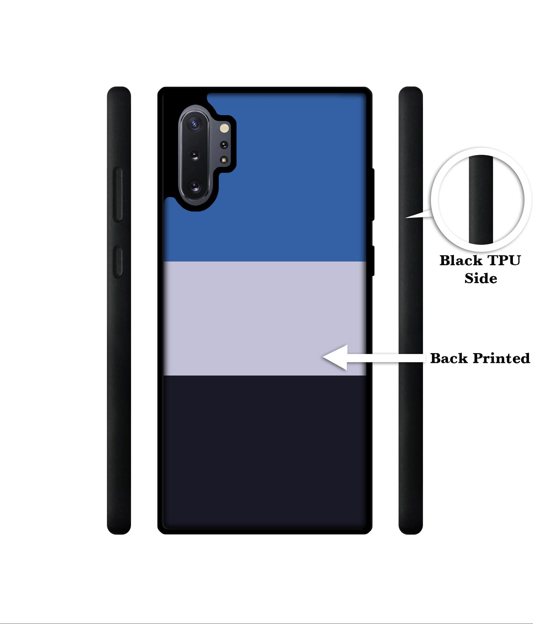 Three Color Stripes Designer 2D Printed Back Case Cover for Samsung Galaxy Note 10 Plus 5G