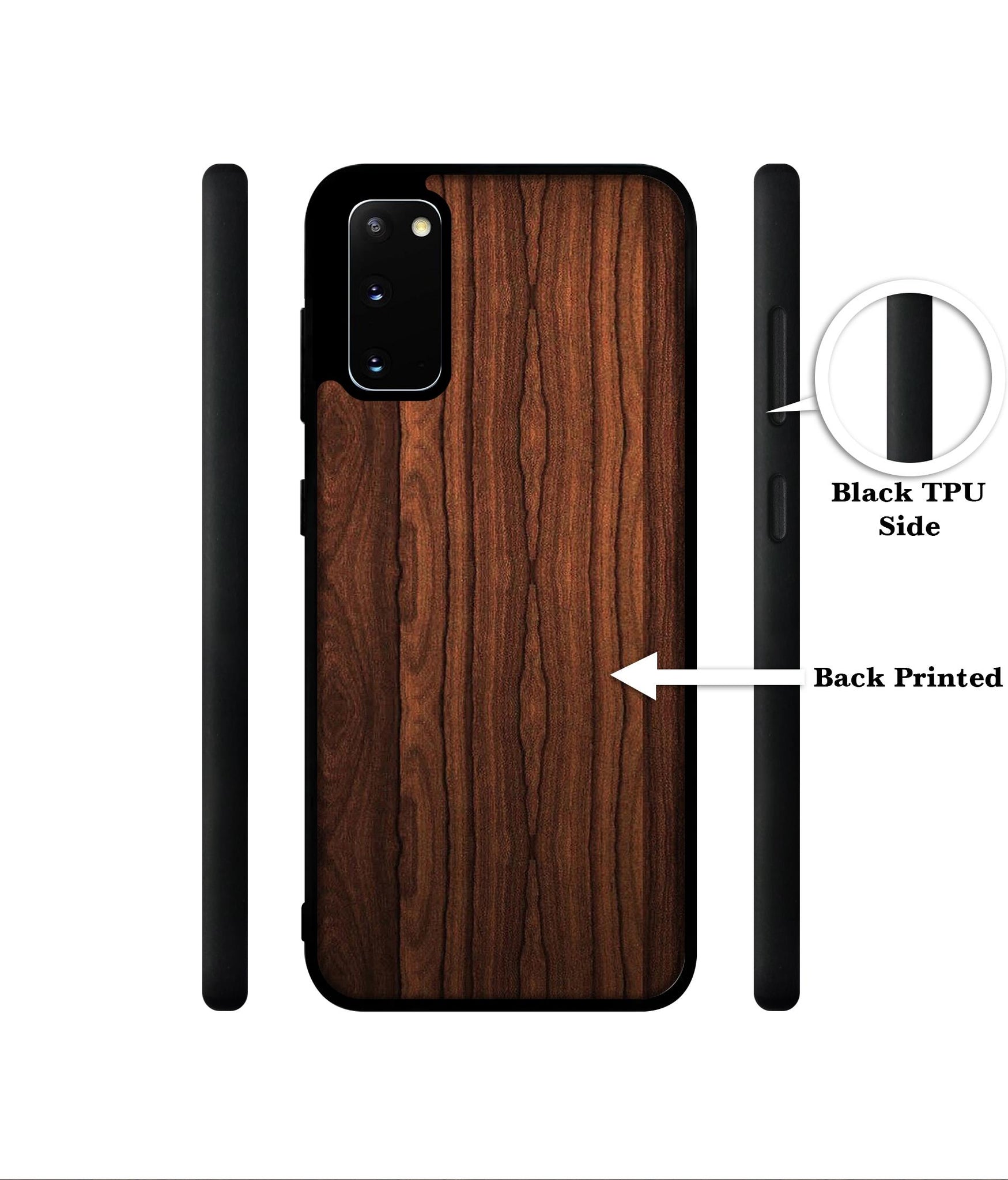 Brown Wooden Texture Designer 2D Printed Back Case Cover for Samsung Galaxy S20 4G / S20 5G