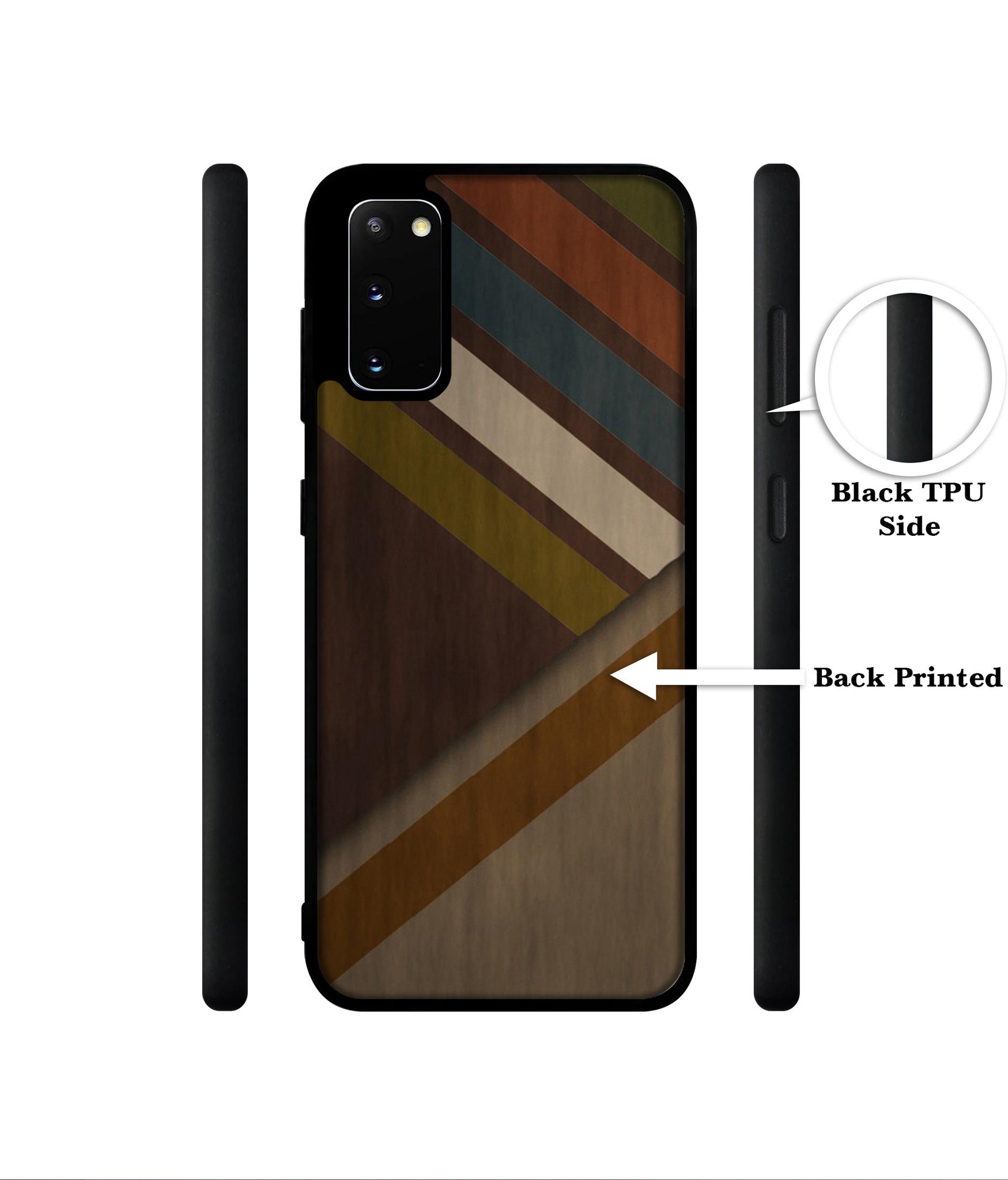 Colorful Wooden Pattern Designer 2D Printed Back Case Cover for Samsung Galaxy S20 4G / S20 5G
