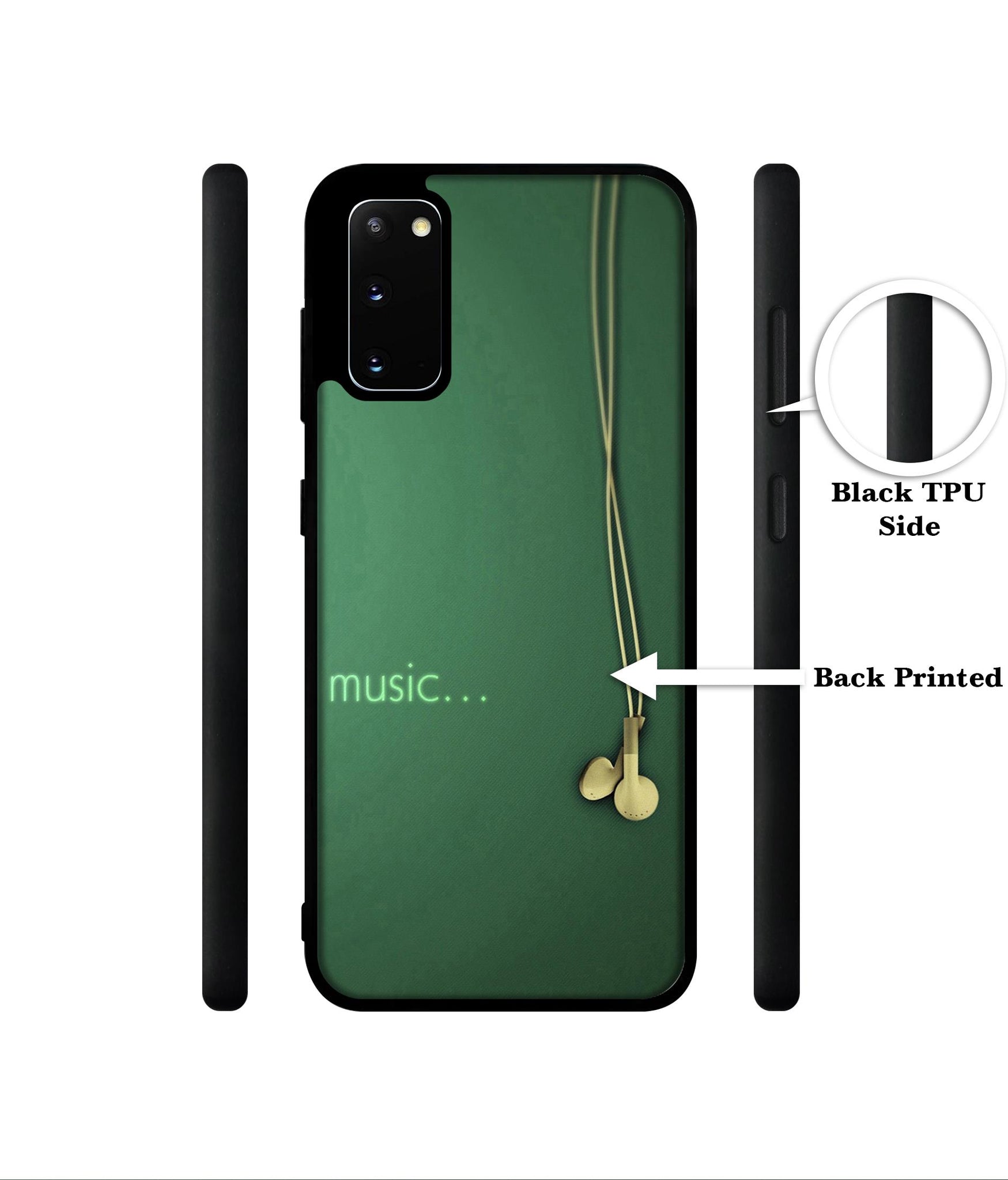 Headphone Music Designer 2D Printed Back Case Cover for Samsung Galaxy S20 4G / S20 5G