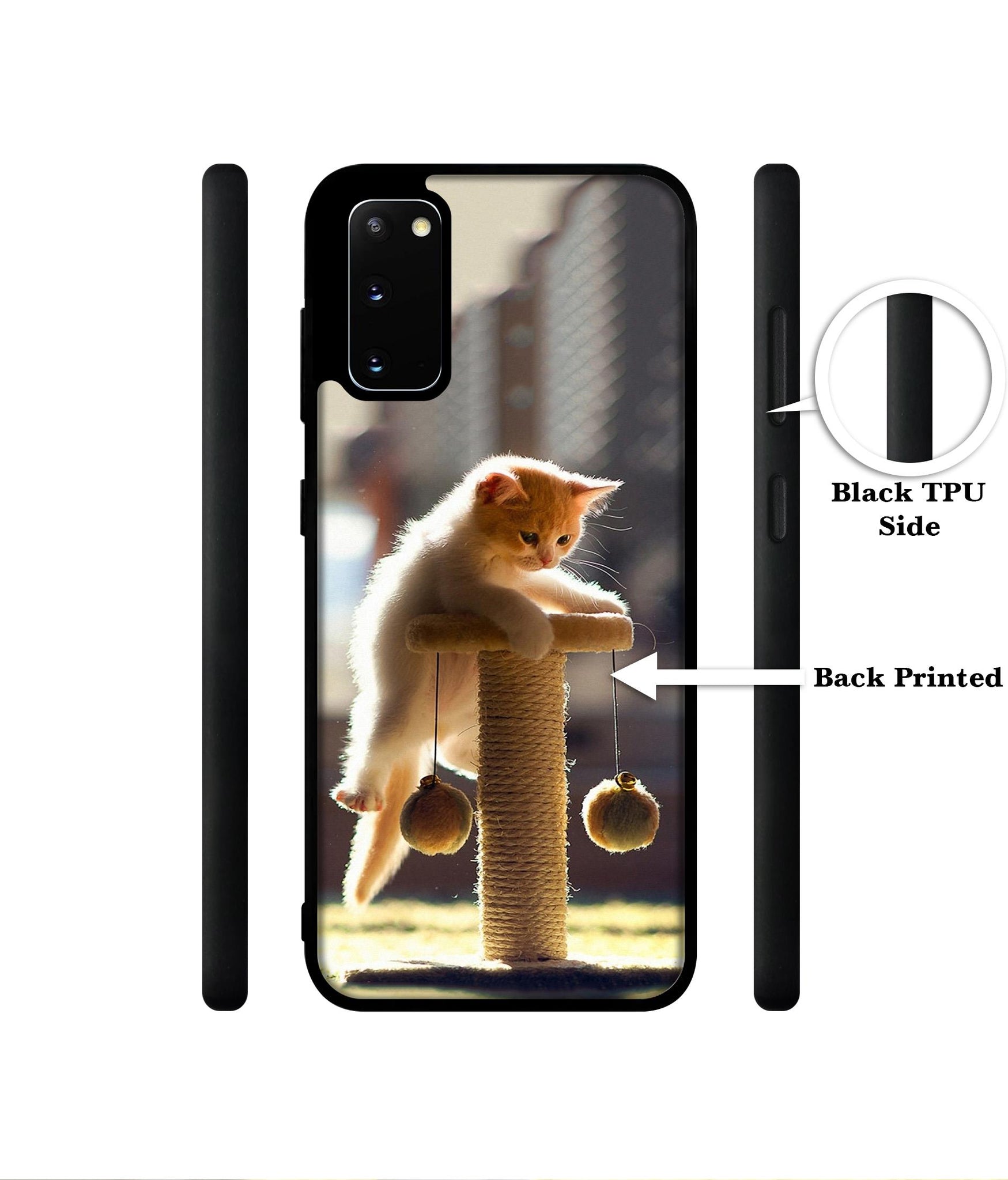 Cat Climbing Designer 2D Printed Back Case Cover for Samsung Galaxy S20 4G / S20 5G