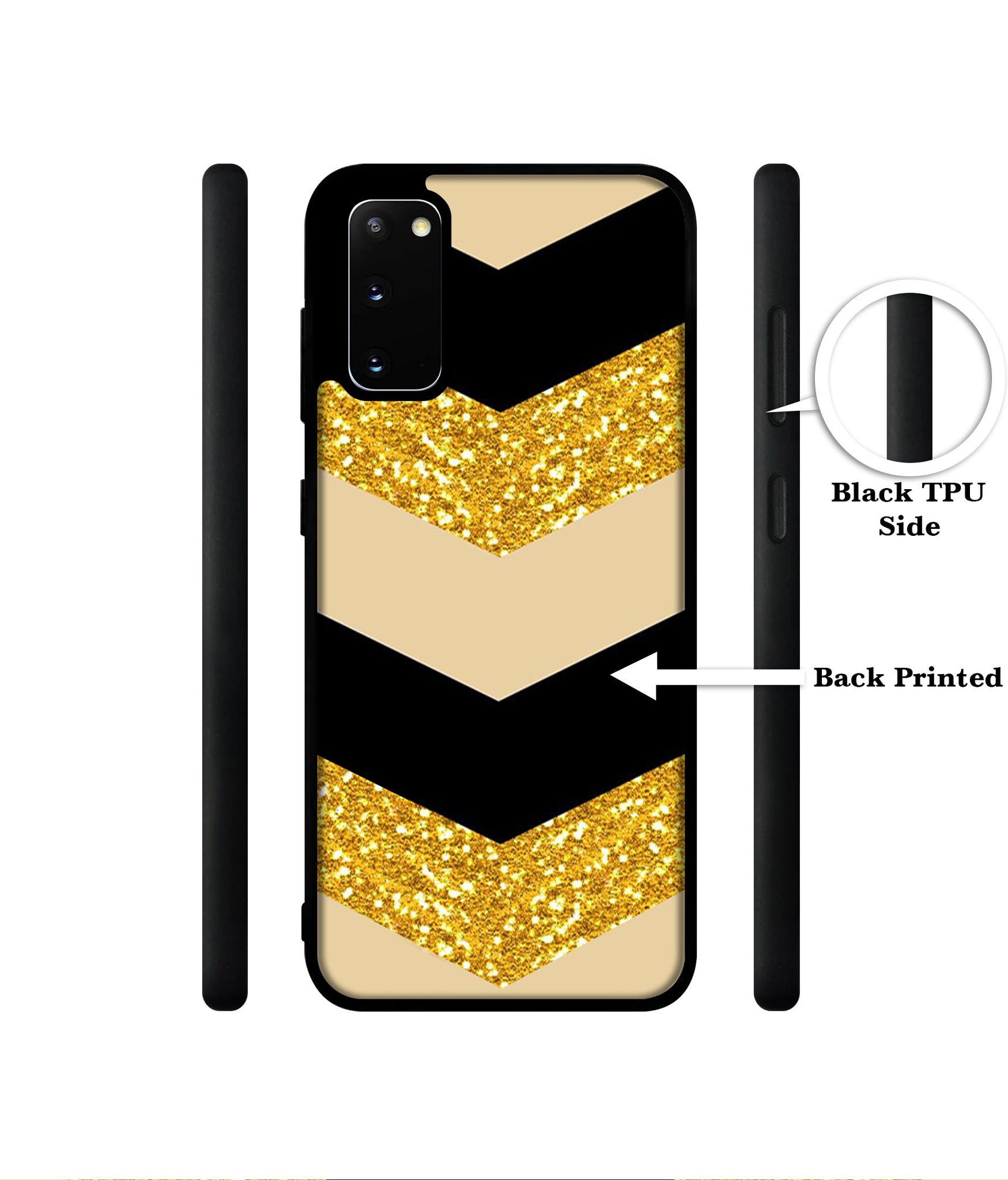 Black & Gold Designer 2D Printed Back Case Cover for Samsung Galaxy S20 4G / S20 5G