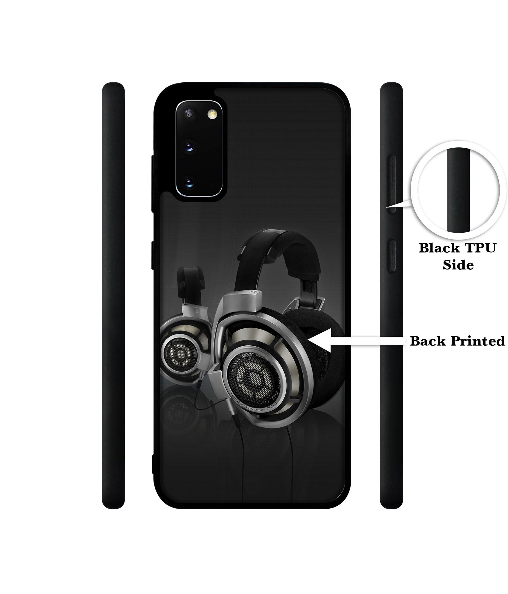 Head Phone Designer 2D Printed Back Case Cover for Samsung Galaxy S20 4G / S20 5G