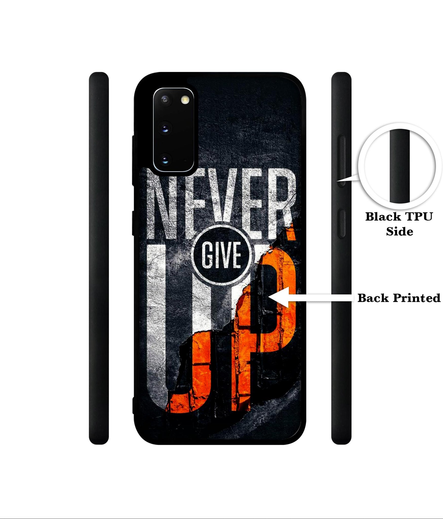 Never Give Up Designer 2D Printed Back Case Cover for Samsung Galaxy S20 4G / S20 5G