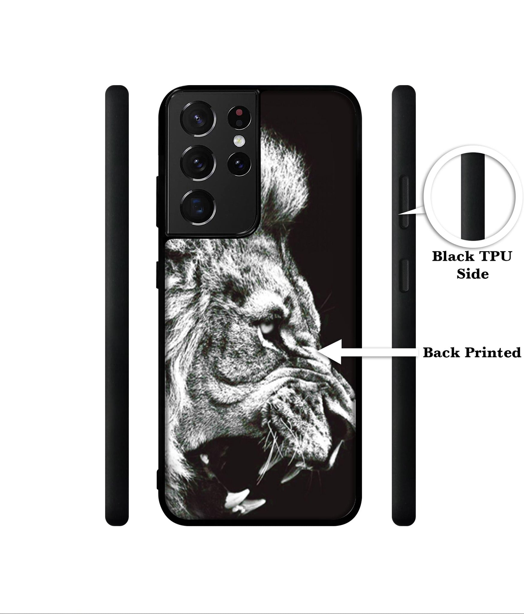 Angry Lion Designer 2D Printed Back Case Cover for Samsung Galaxy S21 Ultra 5G