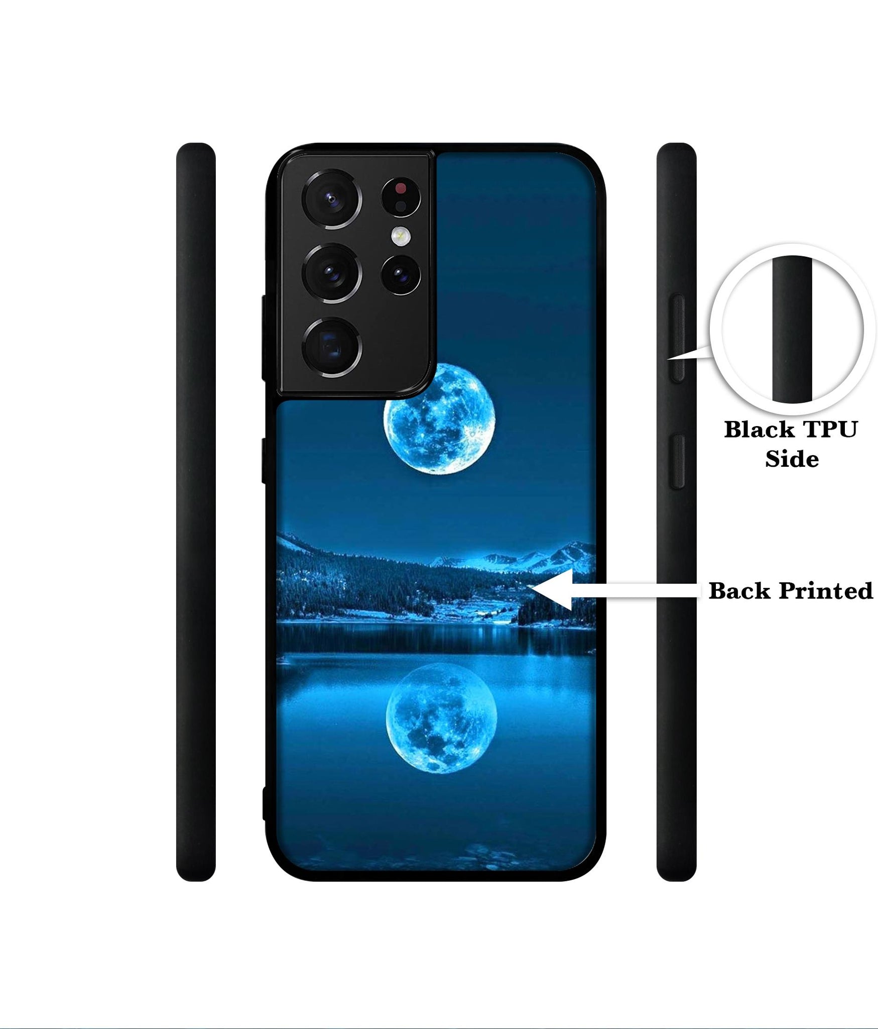 Awesome Moon Designer 2D Printed Back Case Cover for Samsung Galaxy S21 Ultra 5G