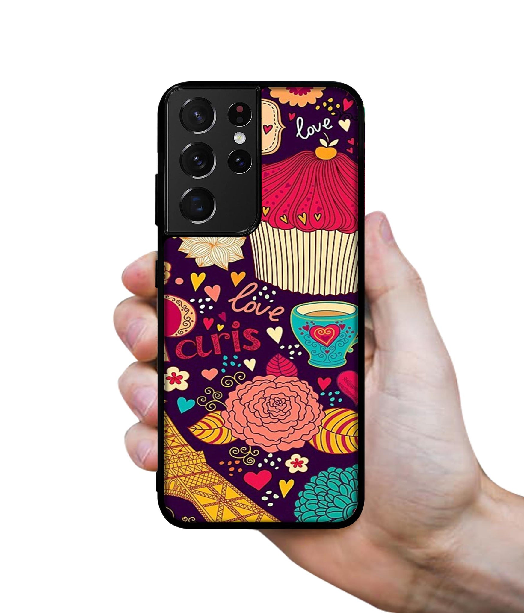 Paris Flower Love Designer 2D Printed Back Case Cover for Samsung Galaxy S21 Ultra 5G