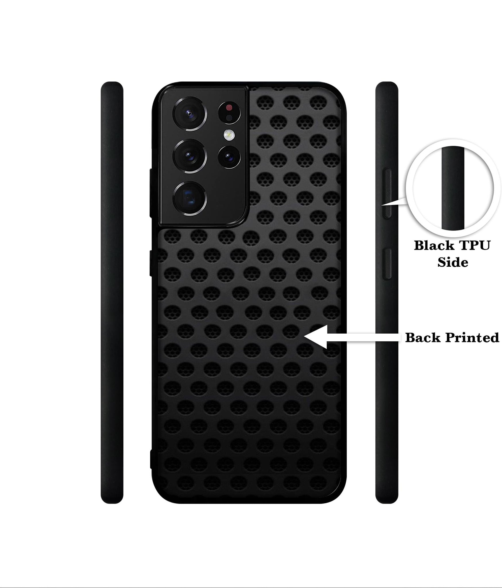 Black Circle Designer 2D Printed Back Case Cover for Samsung Galaxy S21 Ultra 5G